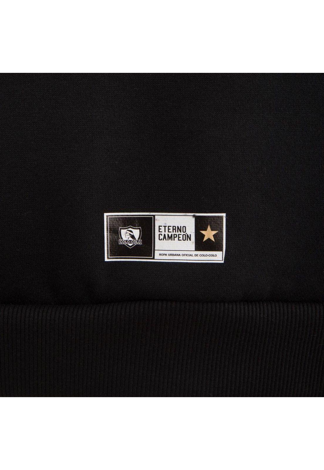 Poleron Colo Colo Urbano Full Zipper "Monumental" Negro-4