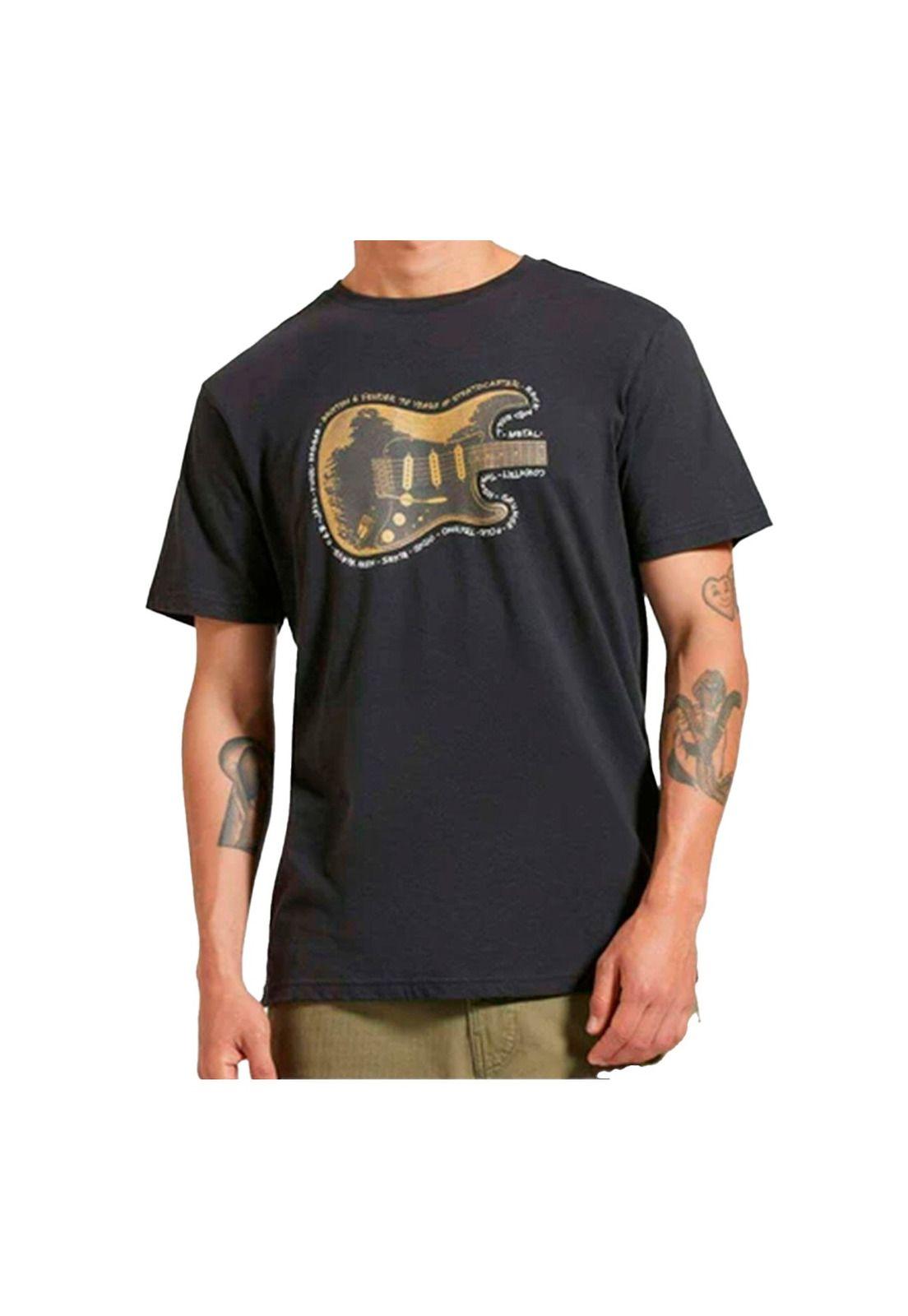 Polera Brixton Fender Strat Black-1