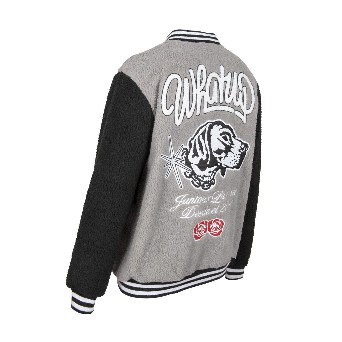 Sherpa Full Zipper Dog and Roses Grey-3