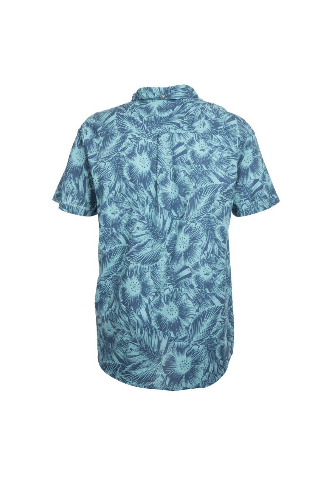 Camisa Verde diseño Flores Azules Reef-2