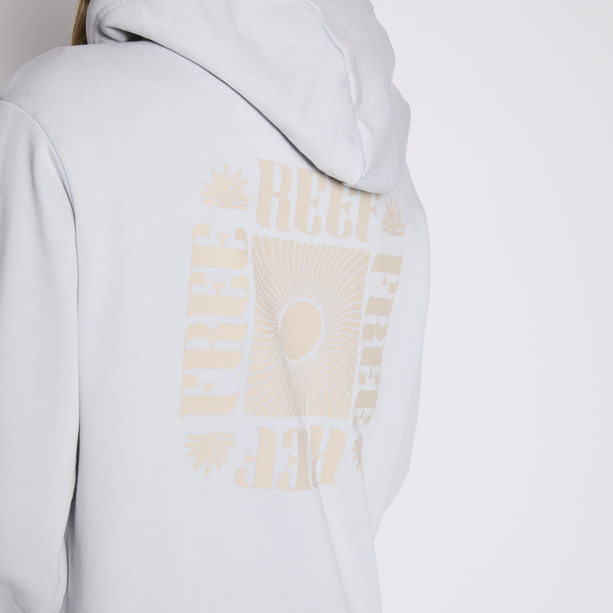 Polerón Reef Women Full Zipper Light Blue Chasing Sun-9