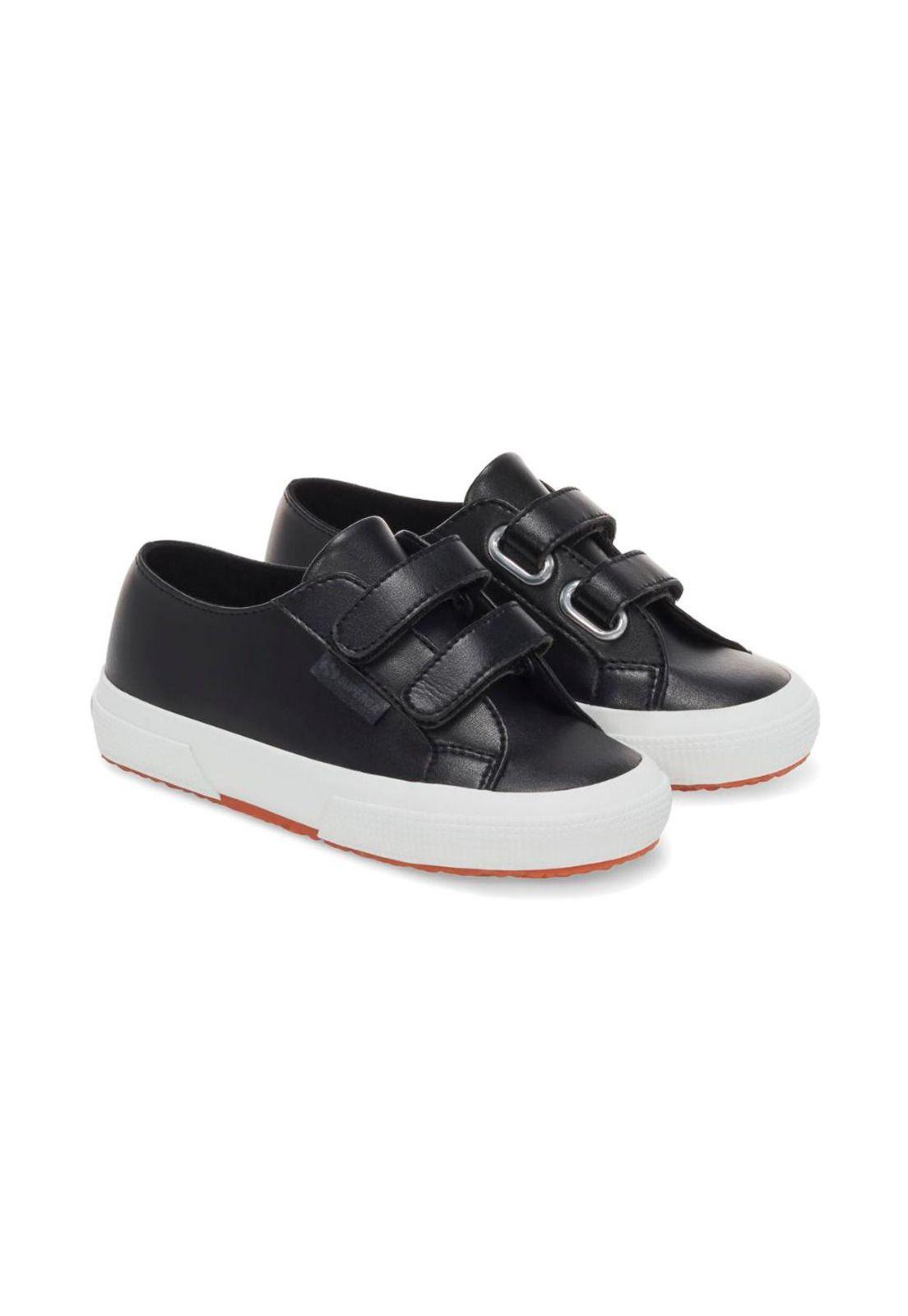 Zapatilla Kids 2750 Vegan Faux Leather Black White-1