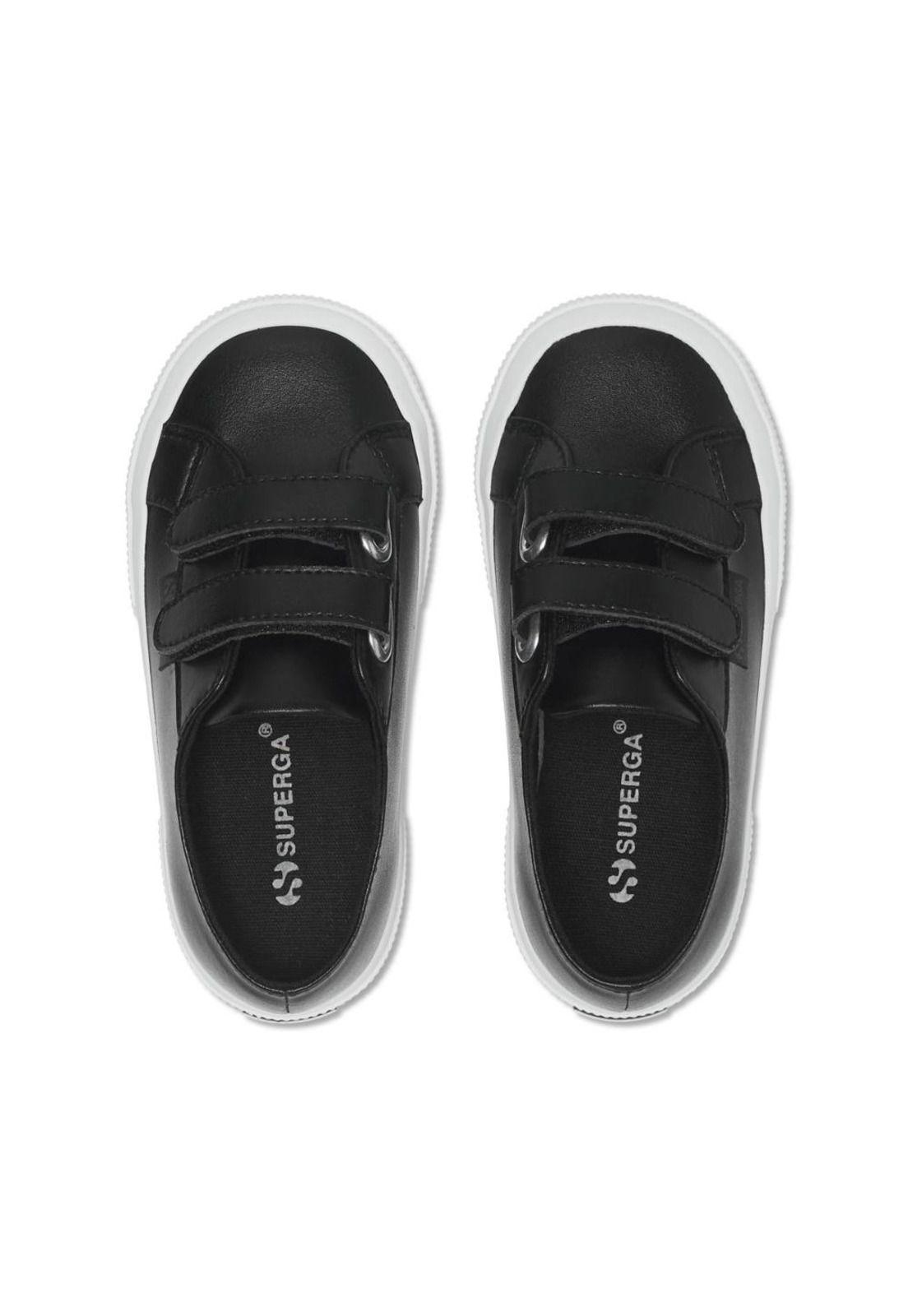 Zapatilla Kids 2750 Vegan Faux Leather Black White-3