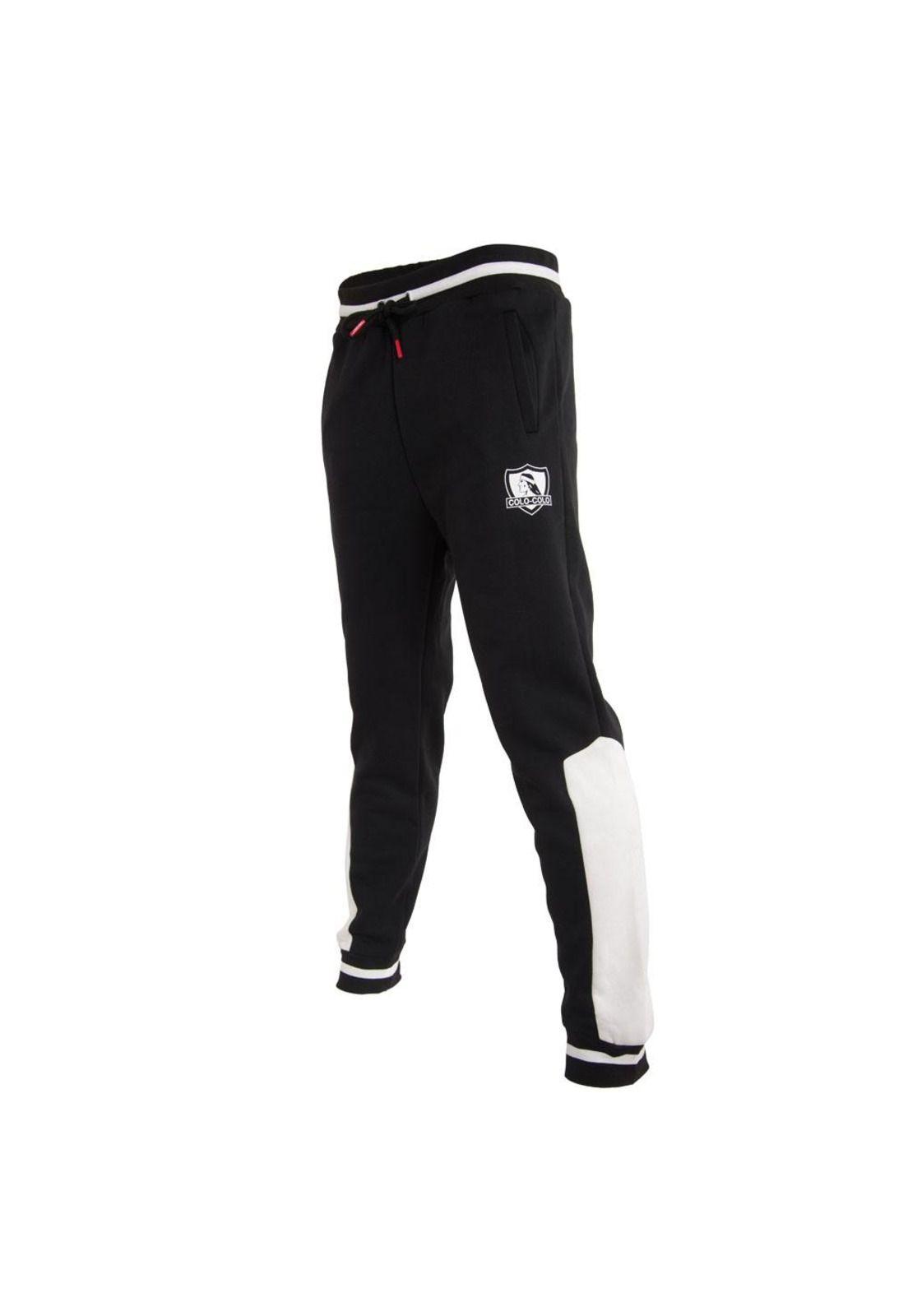 Pantalón Colo Colo Urbano Black And White Escudo-1