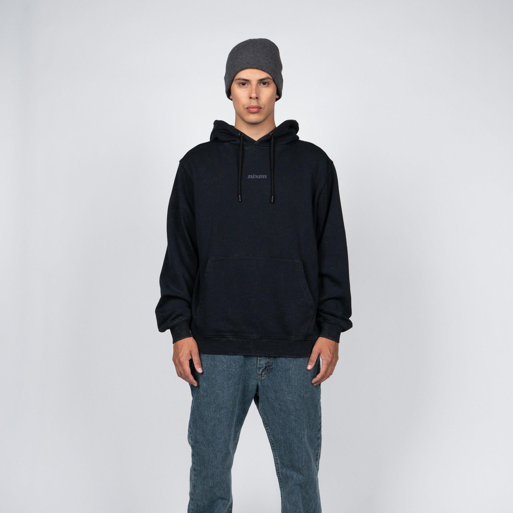 Polerón Hoodie Nixon Men Tiny Logo Black-0