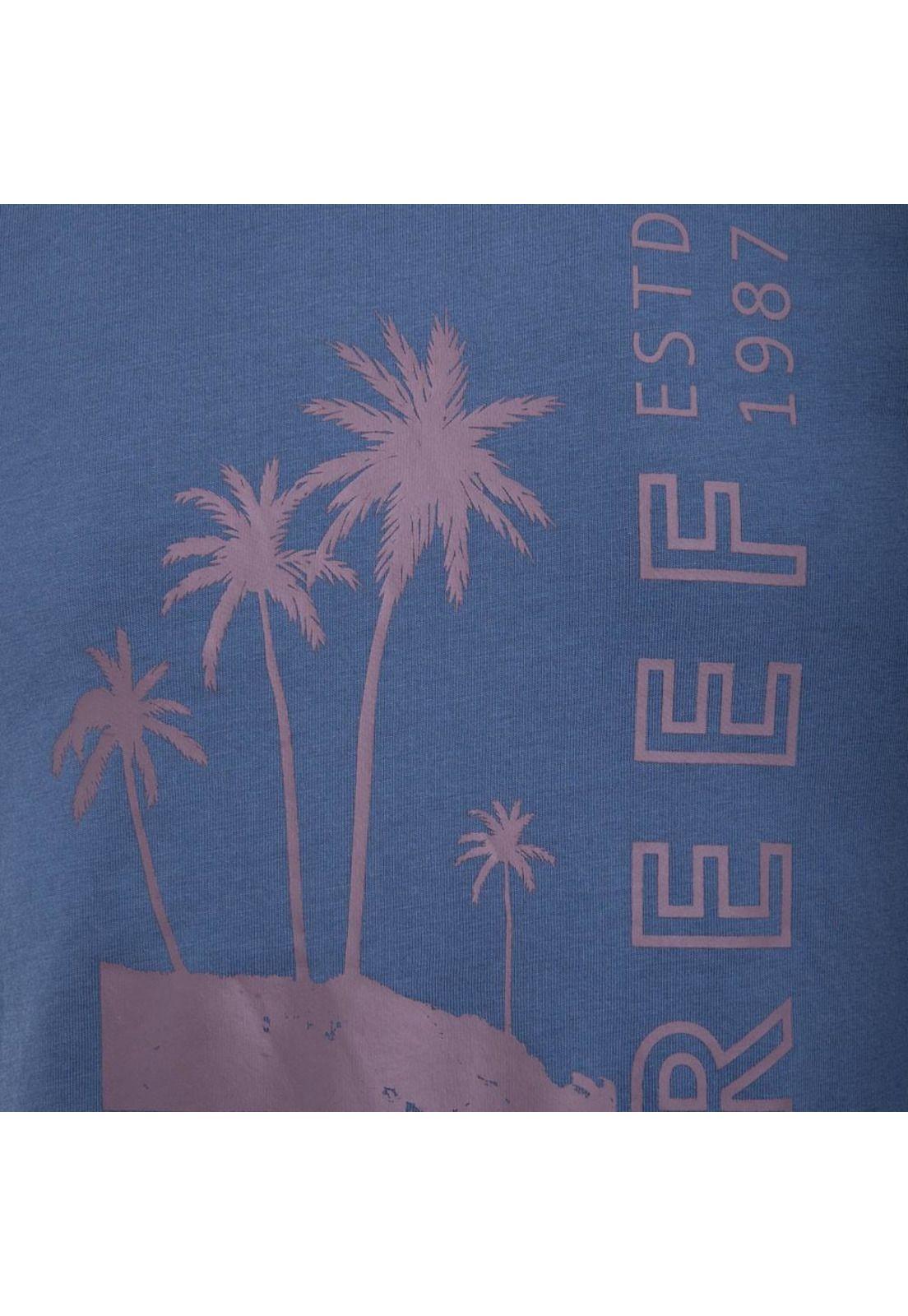 Polera Kids Palm Blue Burgundy-3