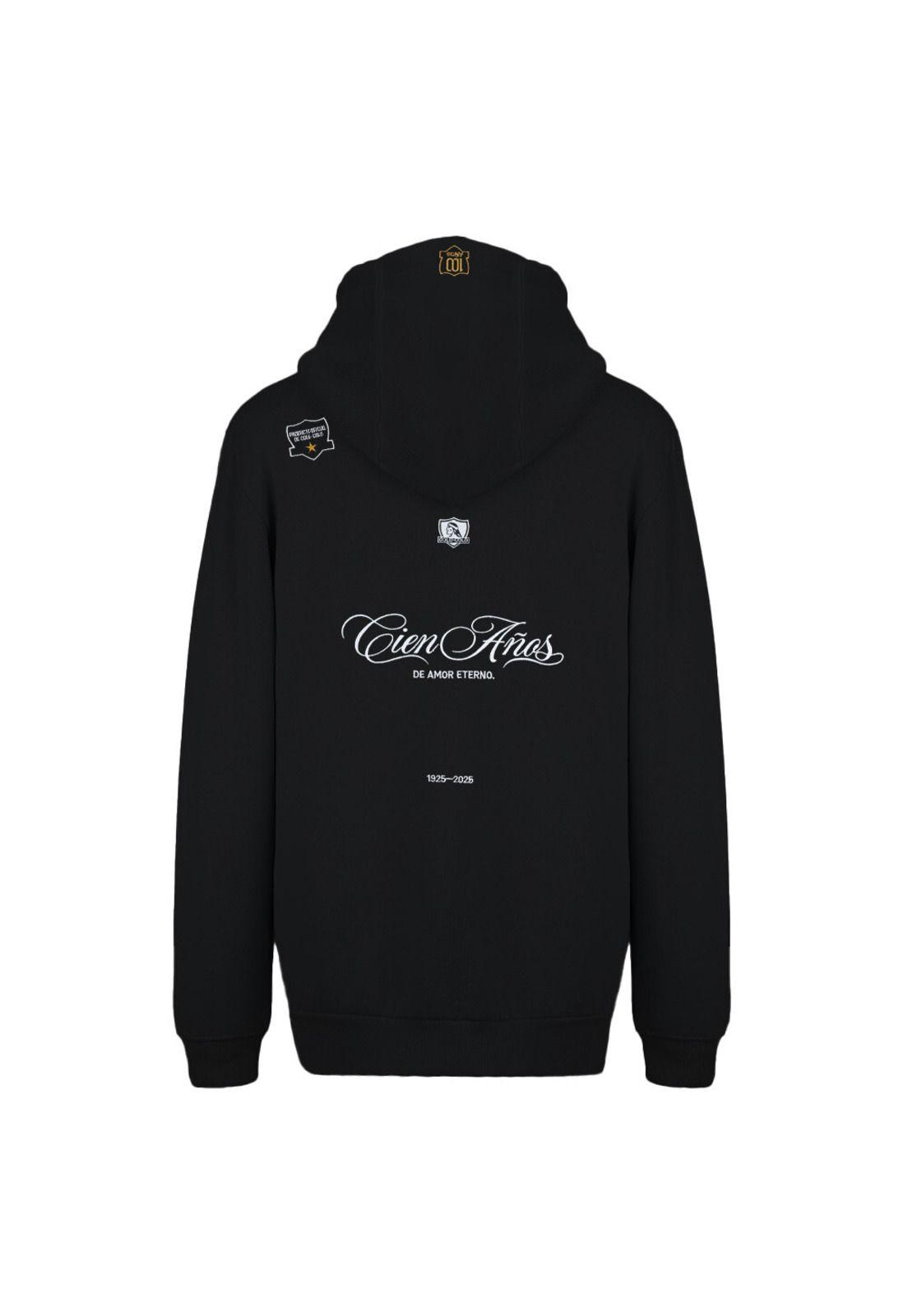 Polerón Colo Colo Urbano Hoodie Negro 100 años-1