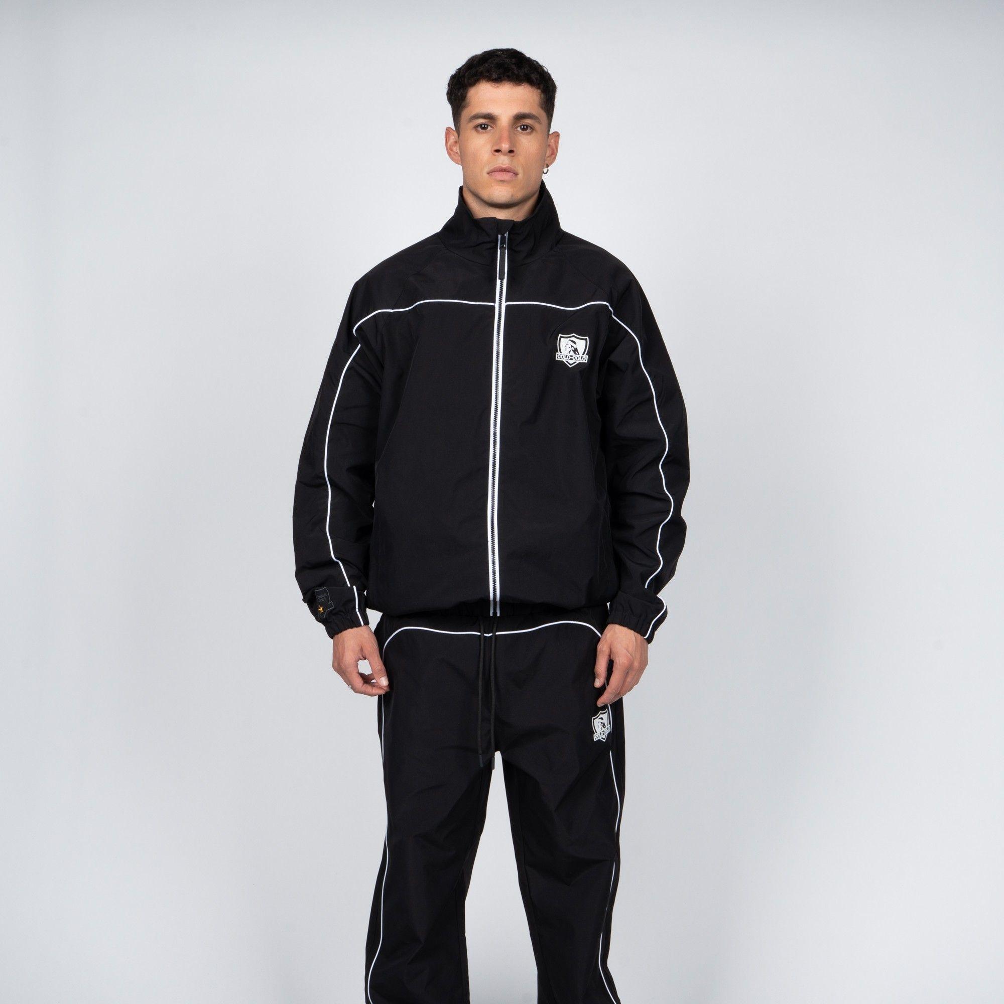 Cortaviento Colo-Colo Urbano Negro y Blanco i26-0