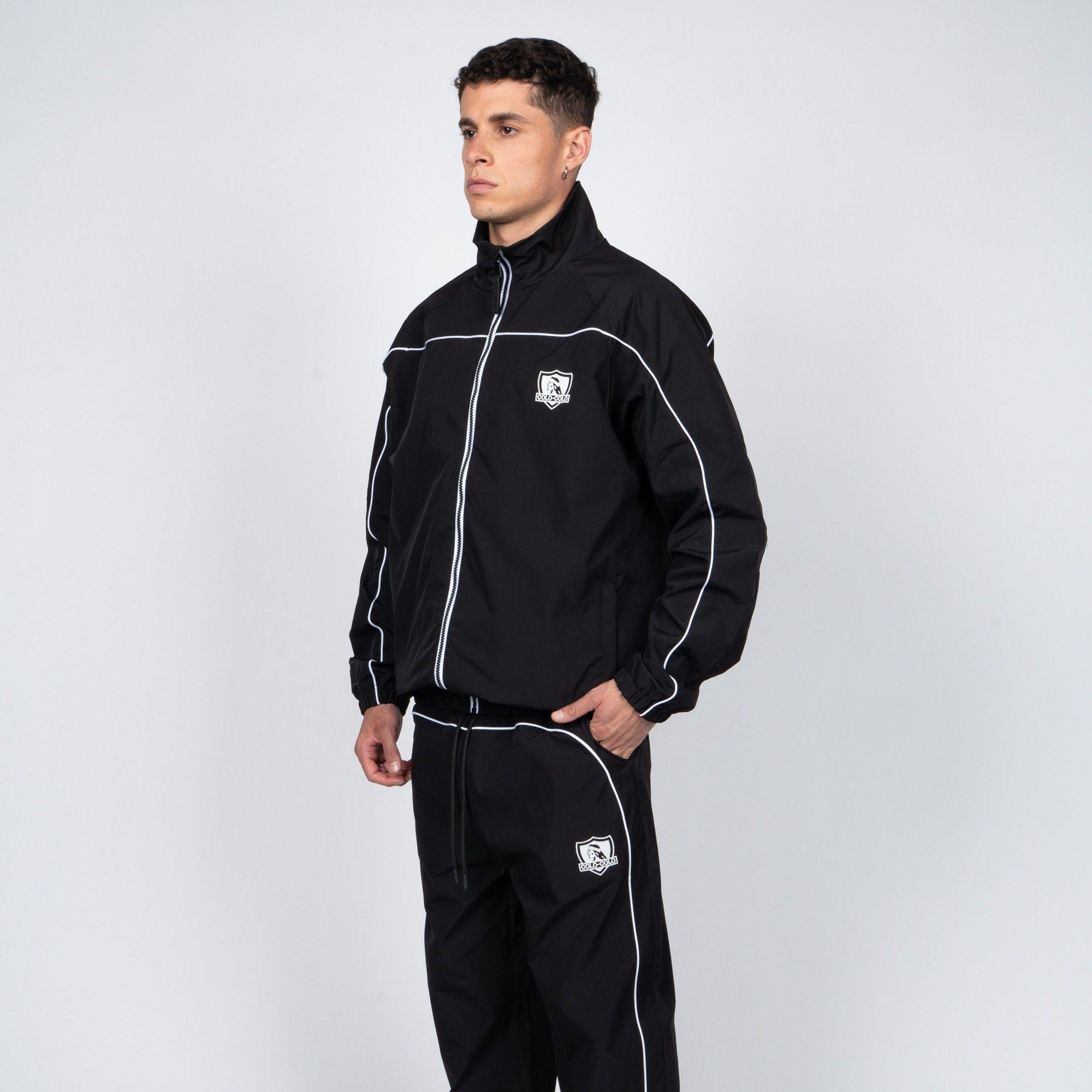 Cortaviento Colo-Colo Urbano Negro y Blanco i26-2