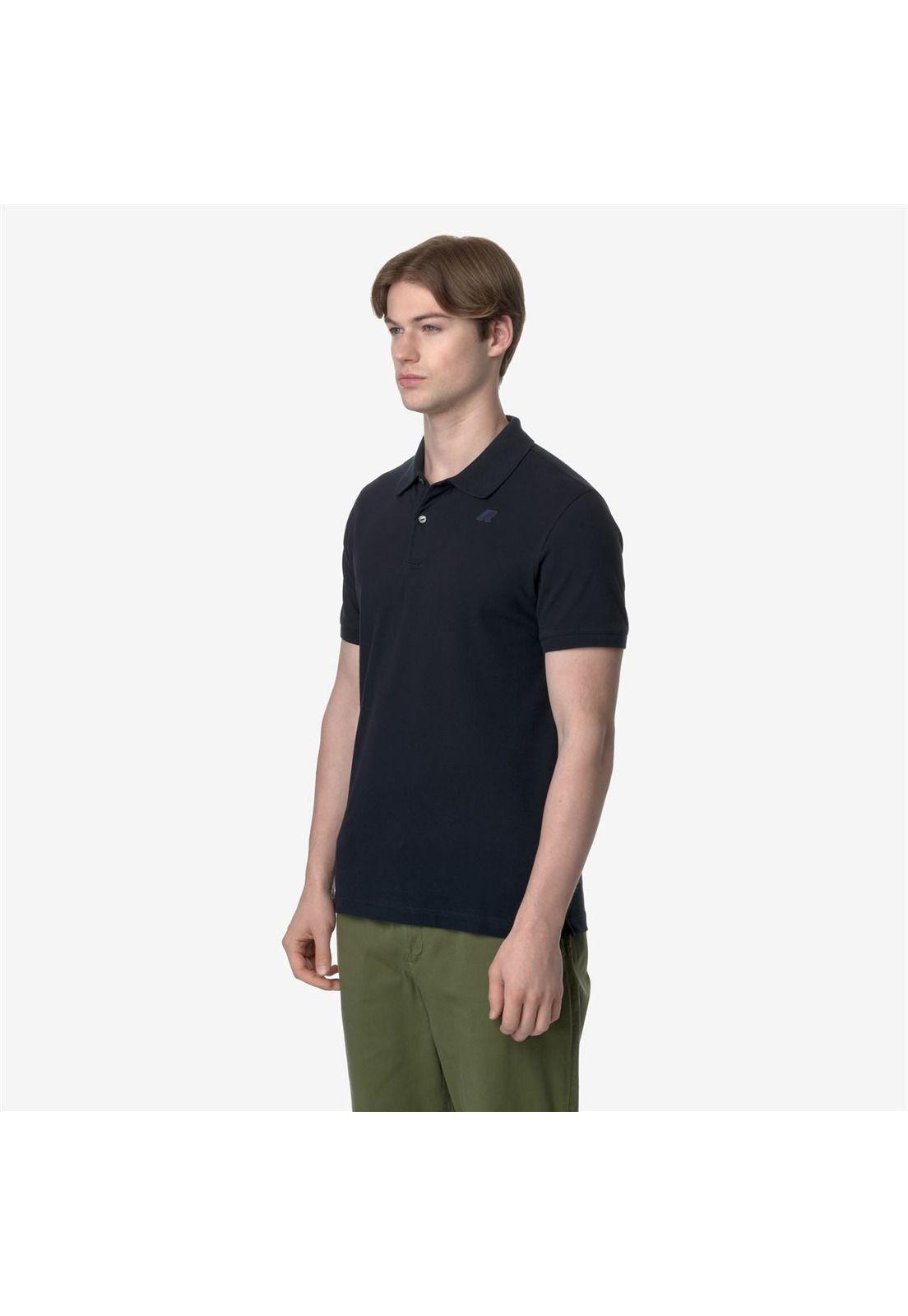 Polera K-Way Men Amedee Pique Blue Depth-2