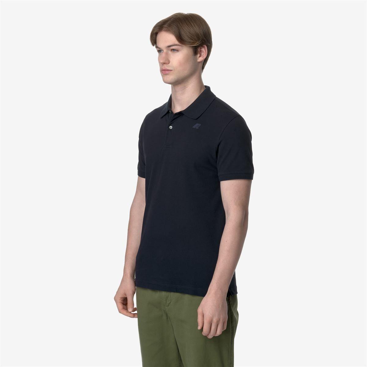 Polera K-Way Men Amedee Pique Blue Depth-2