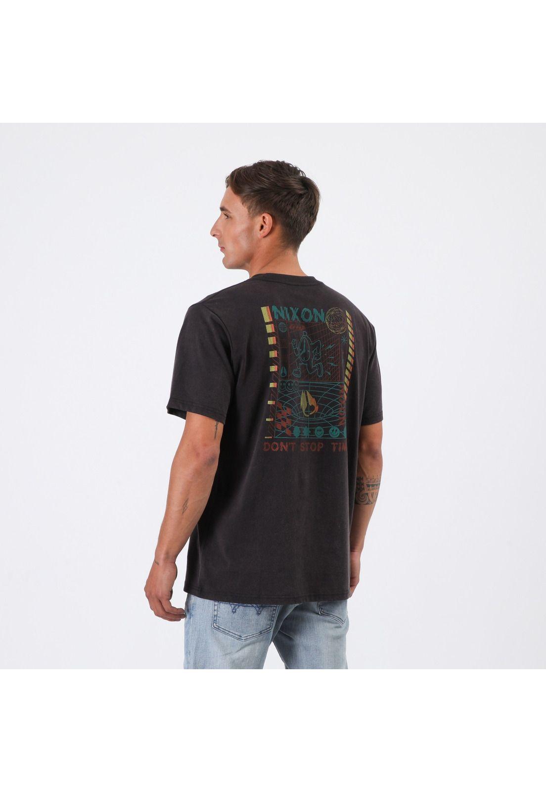 Polera Nixon Men Clock is Ticking Washed Black-0