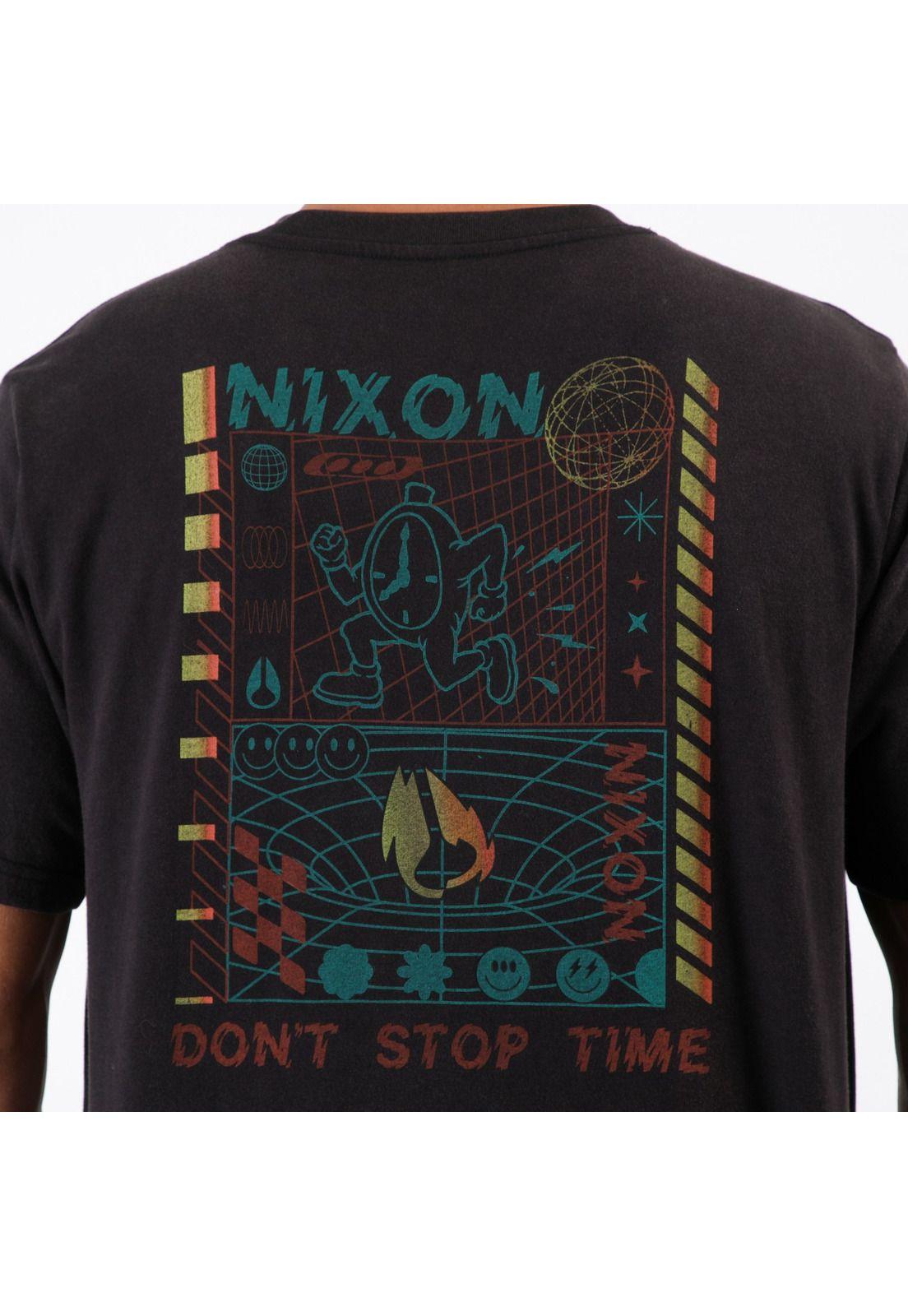 Polera Nixon Men Clock is Ticking Washed Black-1