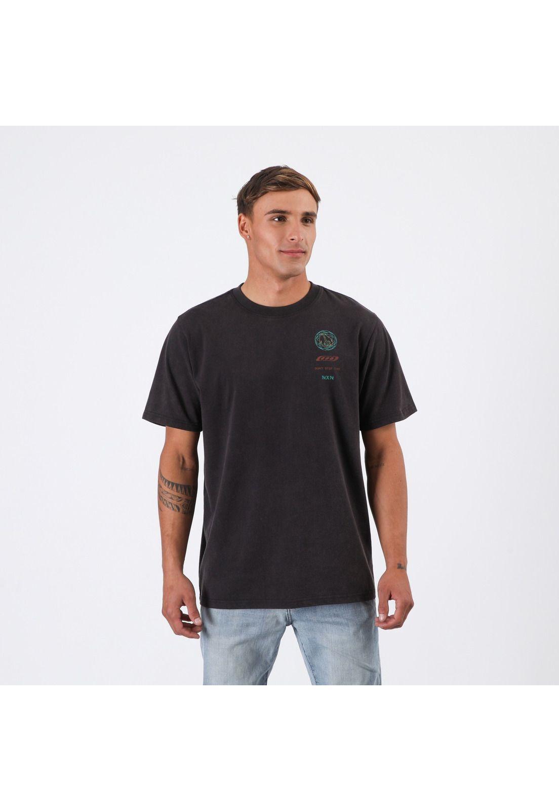 Polera Nixon Men Clock is Ticking Washed Black-2