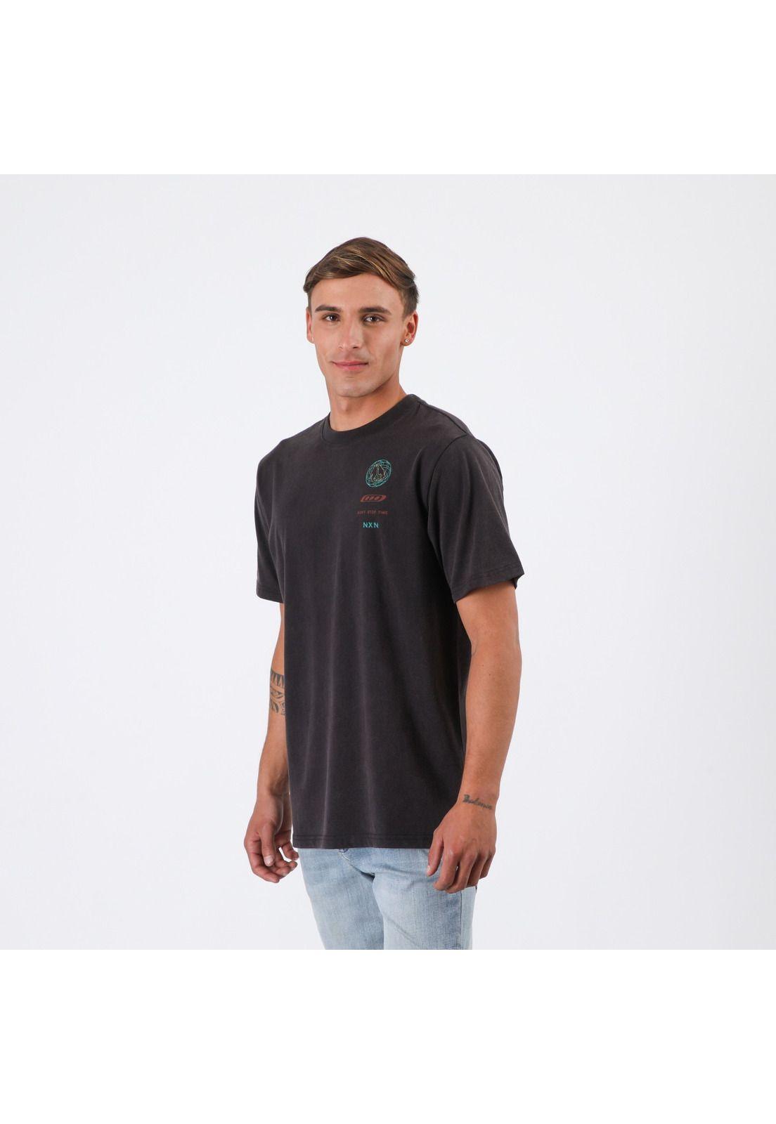 Polera Nixon Men Clock is Ticking Washed Black-3