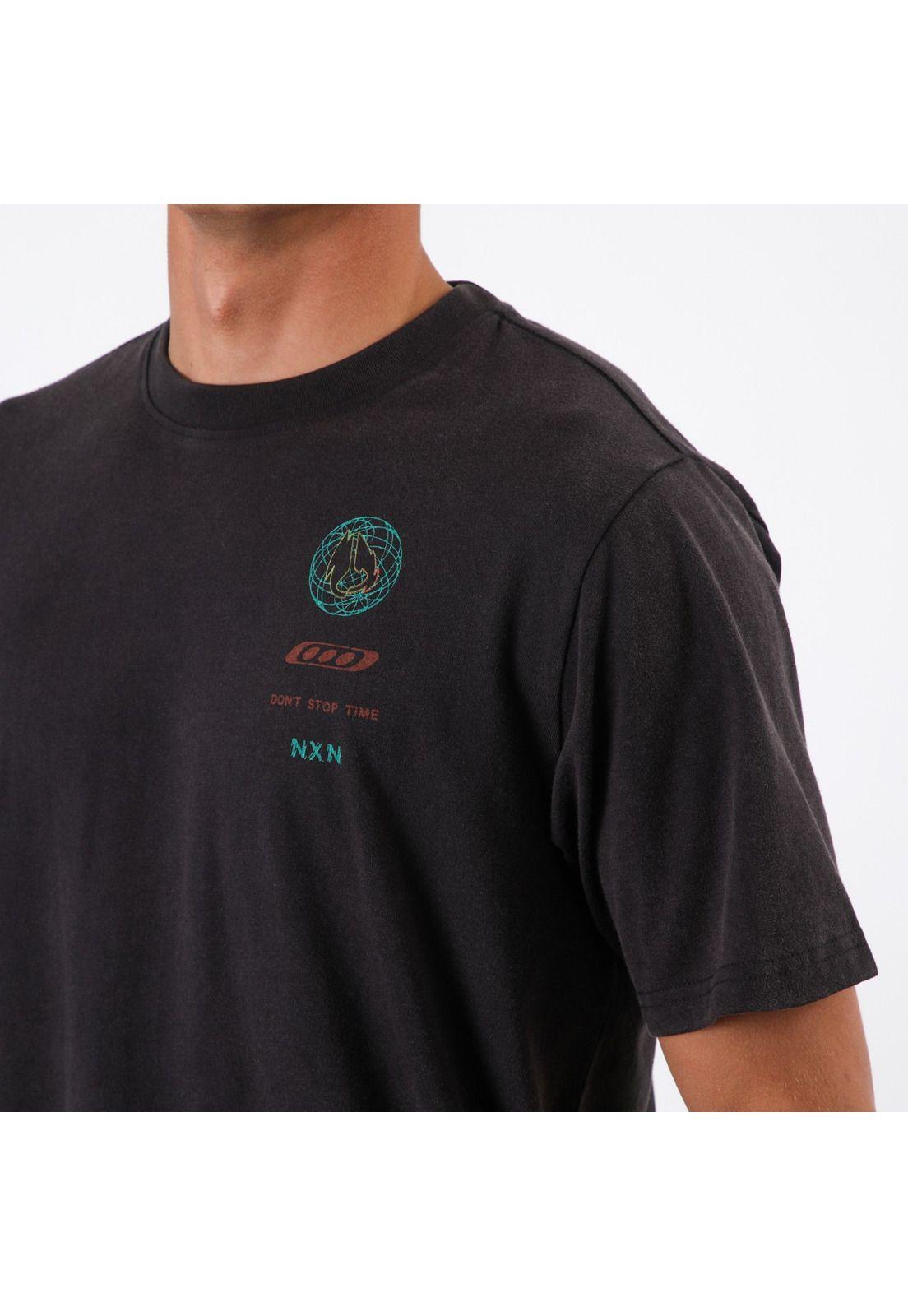 Polera Nixon Men Clock is Ticking Washed Black-4