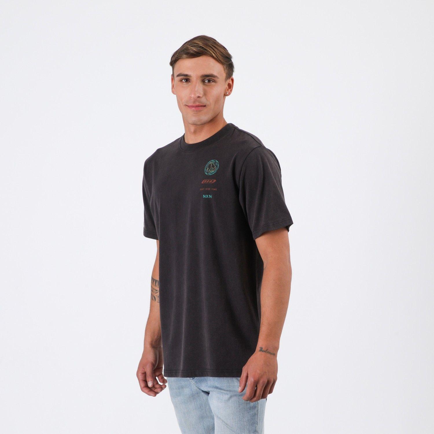 Polera Nixon Men Clock is Ticking Washed Black-1