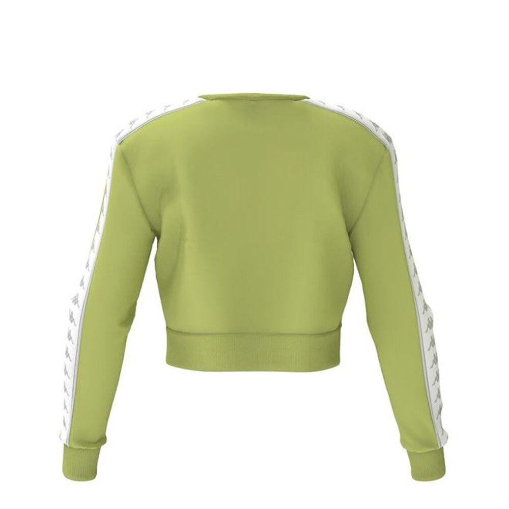 Poleron Crop 222 Banda Women Ahmis Green Lime White-2