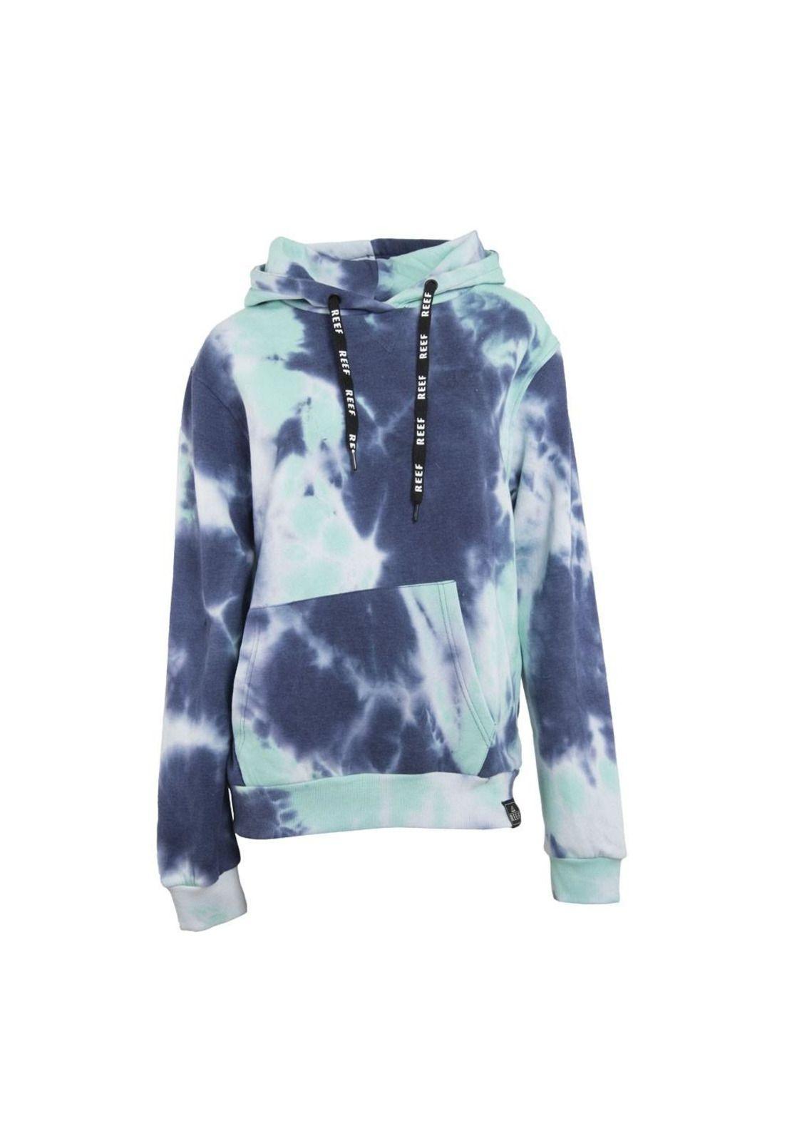 Poleron Women Tiedye Blue, Light, White Hoodie-0