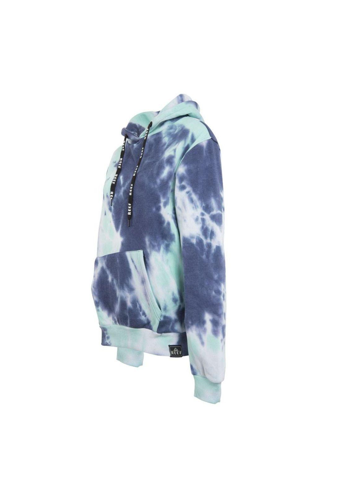 Poleron Women Tiedye Blue, Light, White Hoodie-1