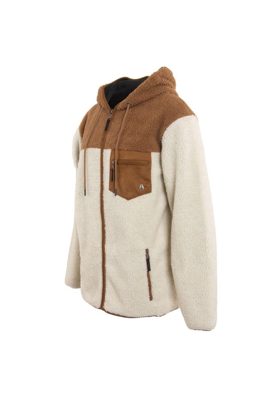 Poleron Men Sherpa Full Zipper Beige Brown-1