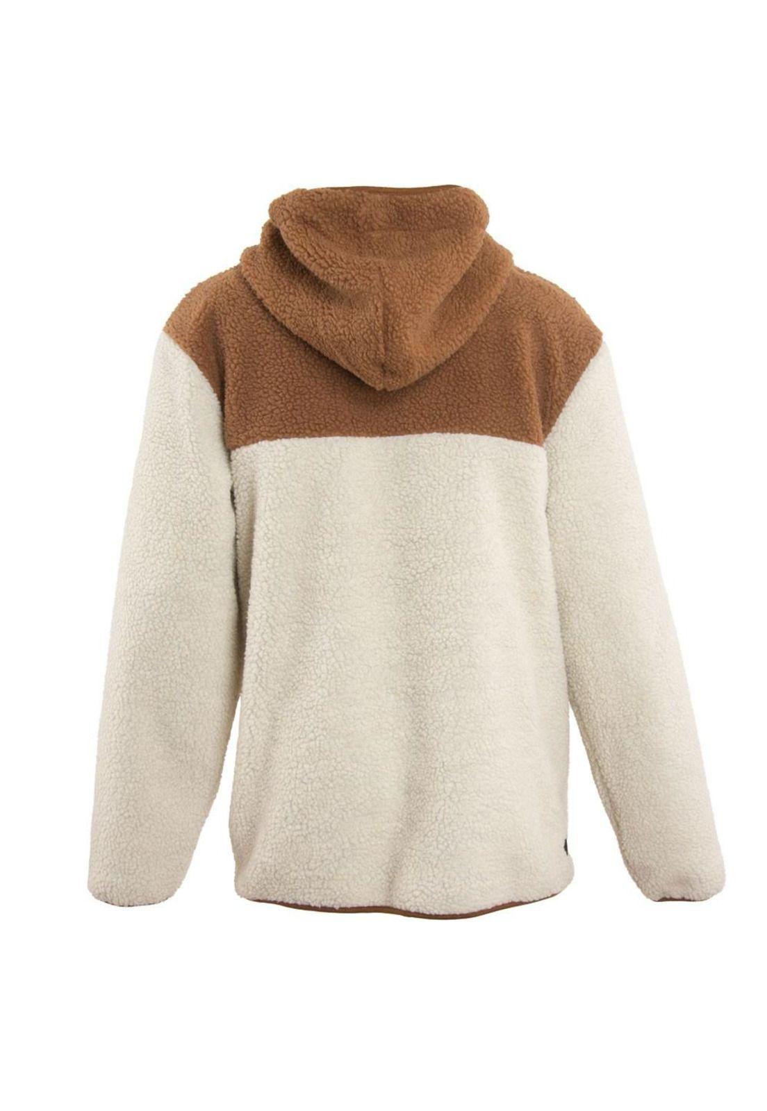 Poleron Men Sherpa Full Zipper Beige Brown-2