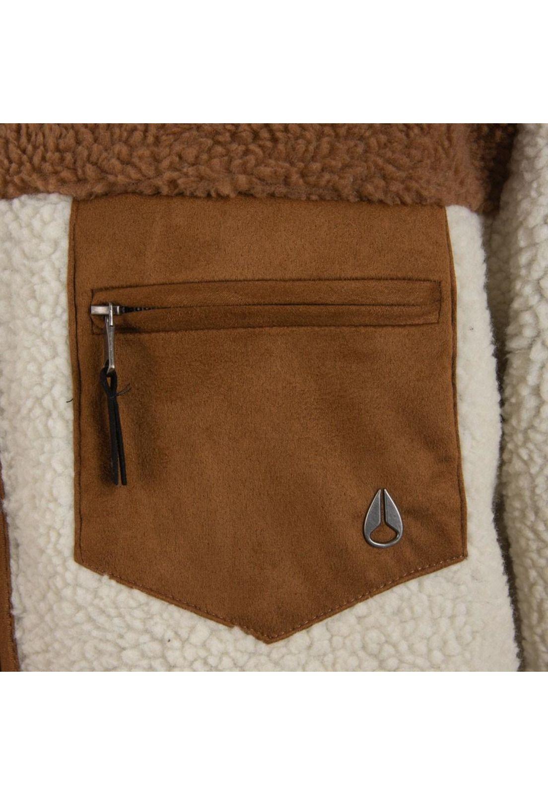 Poleron Men Sherpa Full Zipper Beige Brown-3