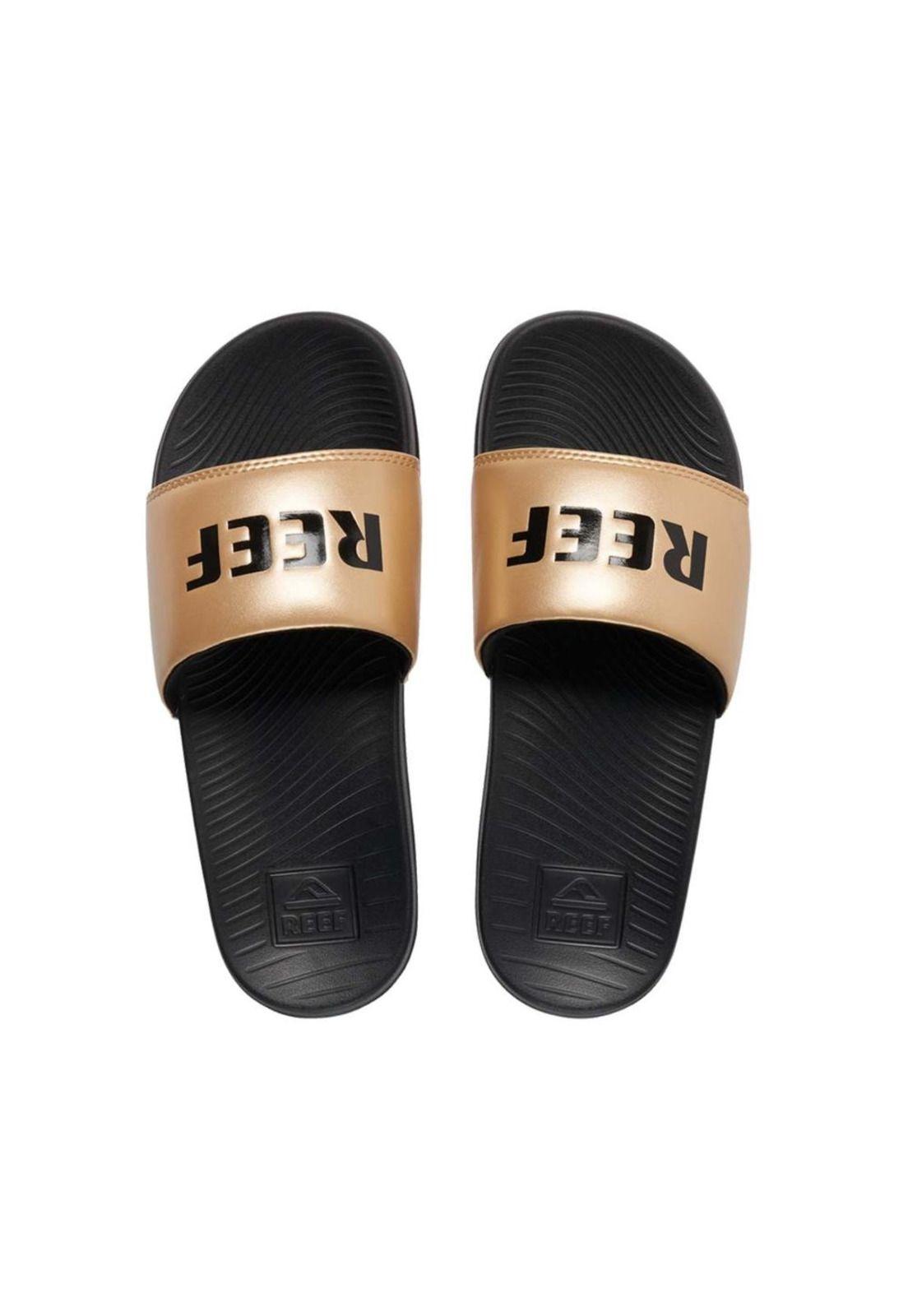 Sandalia Women One Slide Metal Gold-1