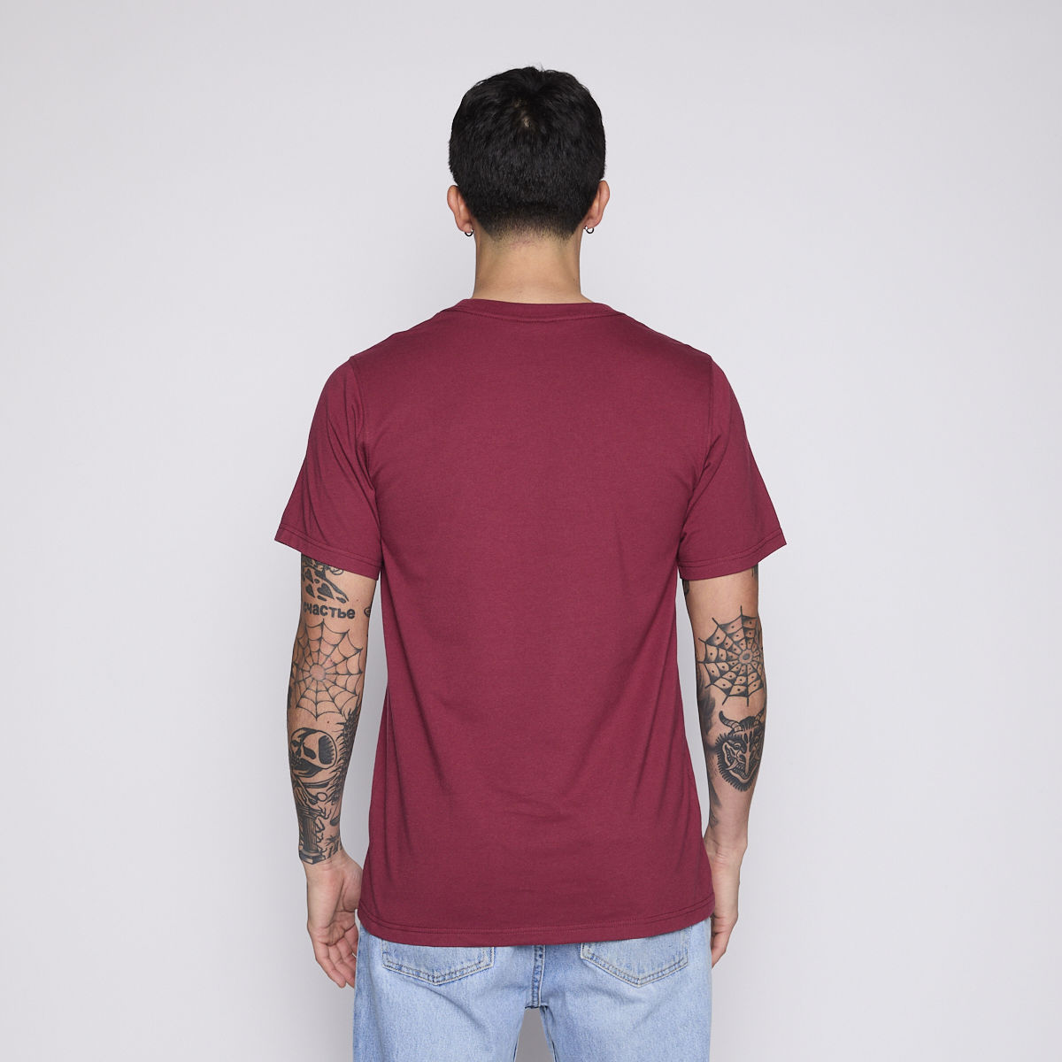Polera Kappa Men Burgundy Tiny Logo White-2