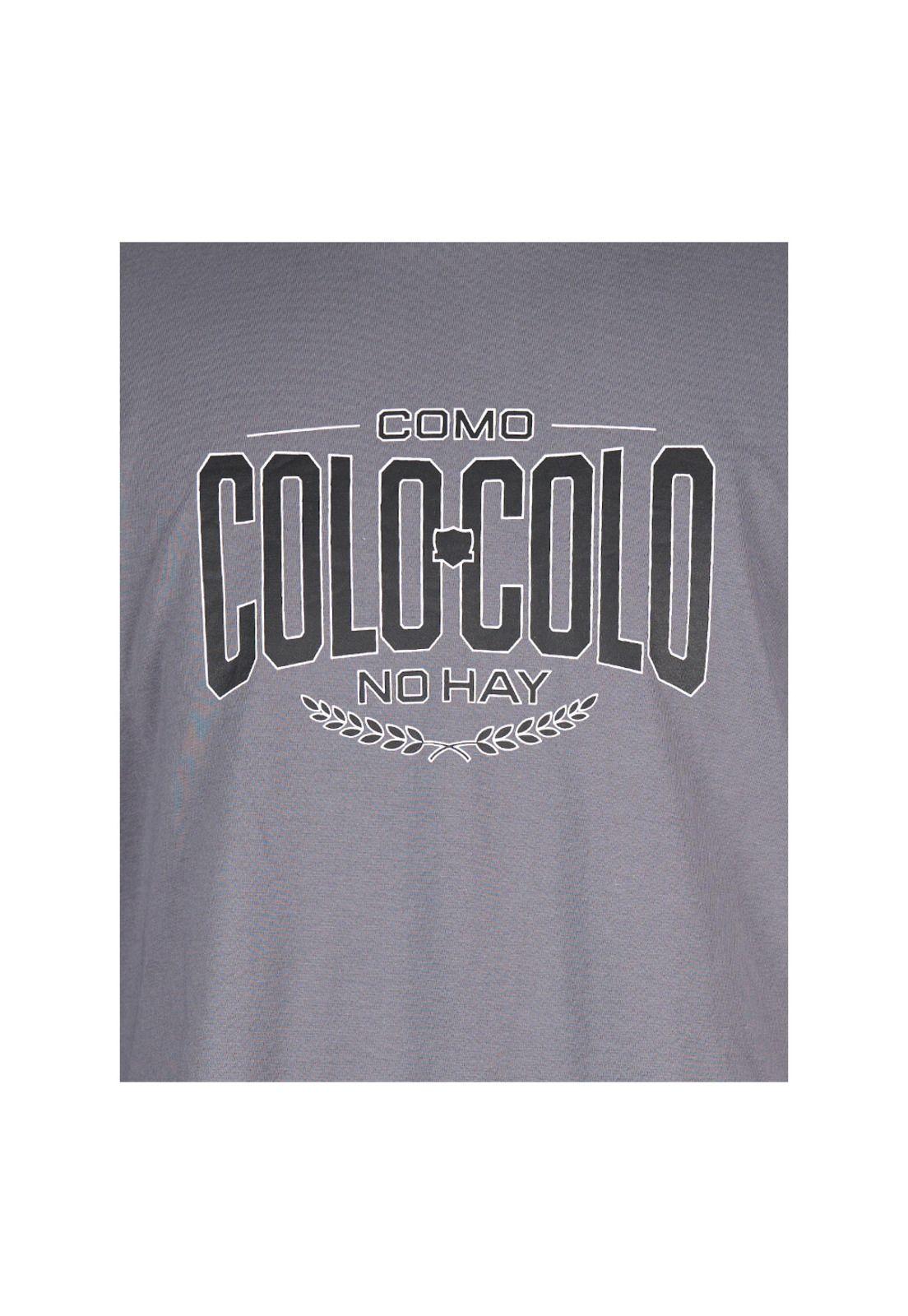 Polera Colo Colo Urbano Hombre Gris Estampado Negro-2