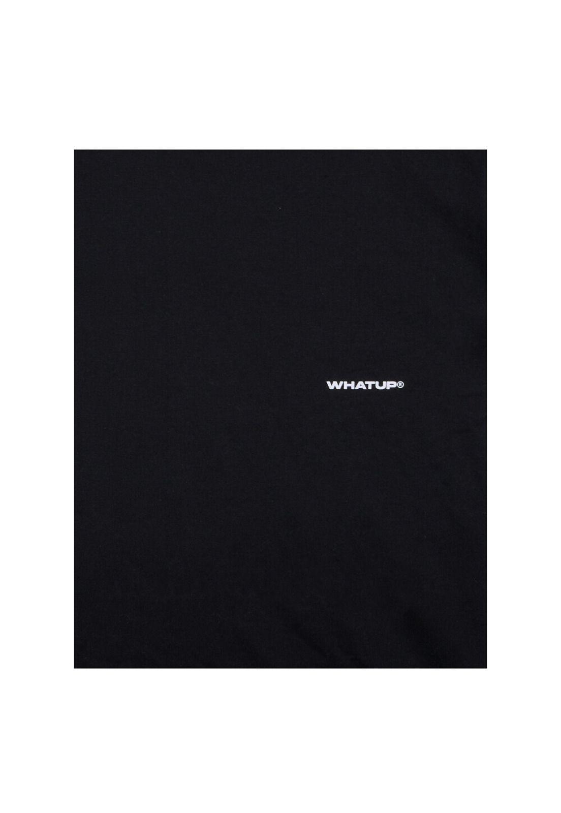 Polera Whatup Hombre Basic Black Tiny Logo White-2