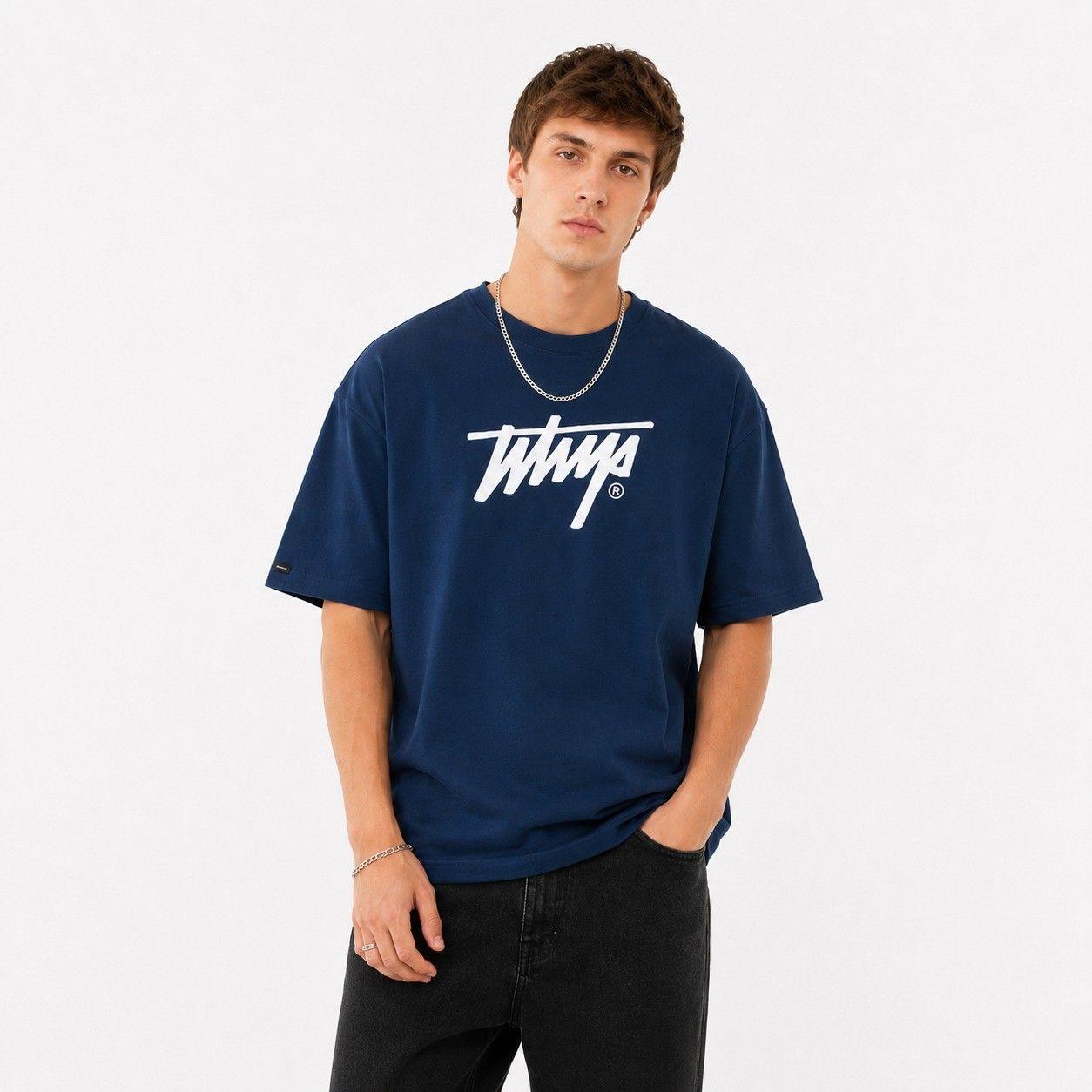 Polera Whatup Hombre Icon Logo Blue White-0