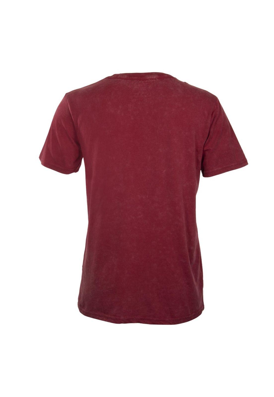 Polera Live Natural Burgundy Short Sleeve Reef-2