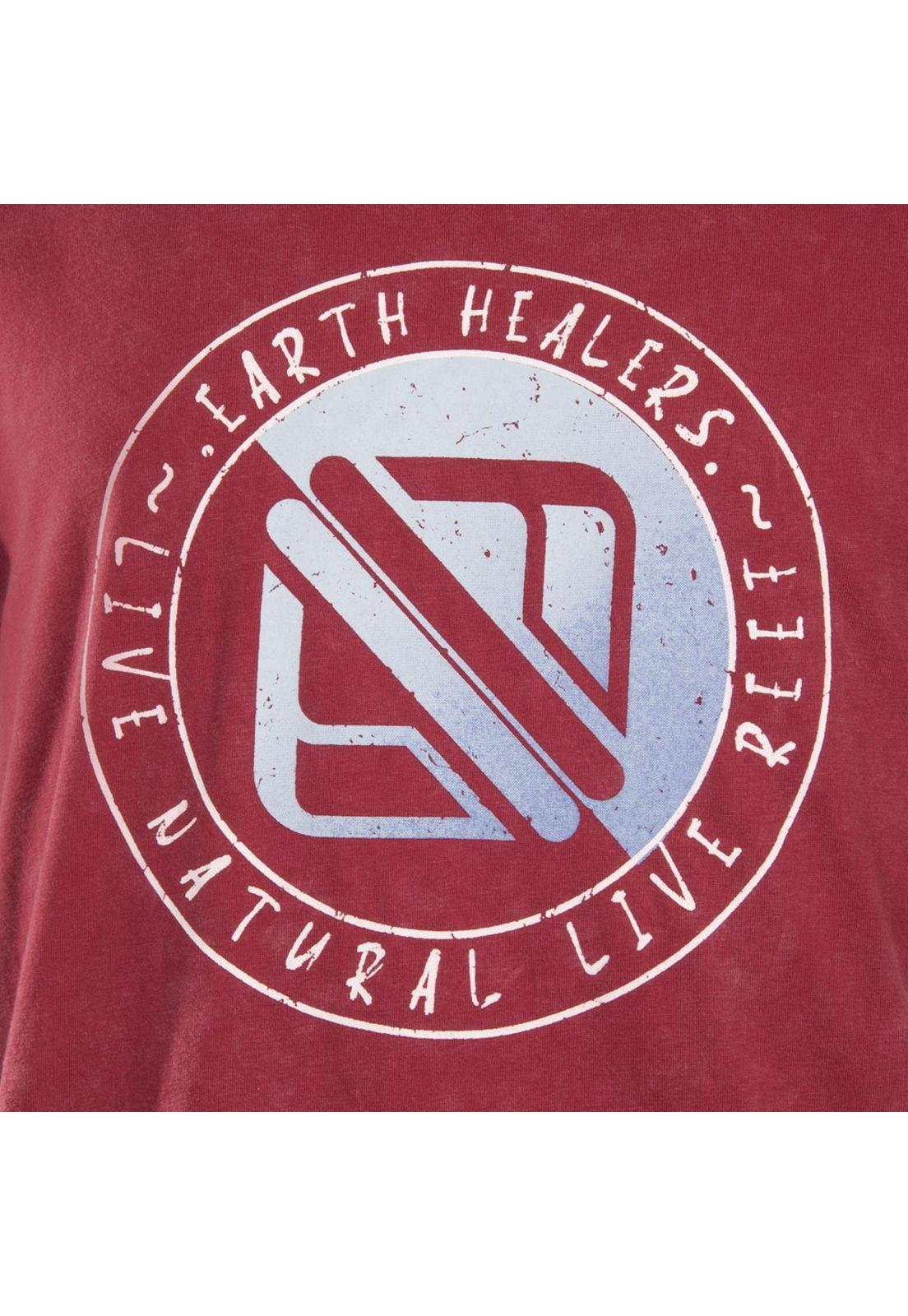 Polera Live Natural Burgundy Short Sleeve Reef-3