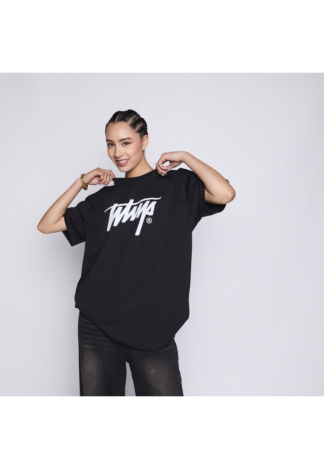 Polera Whatup Icon Logo Black White-3