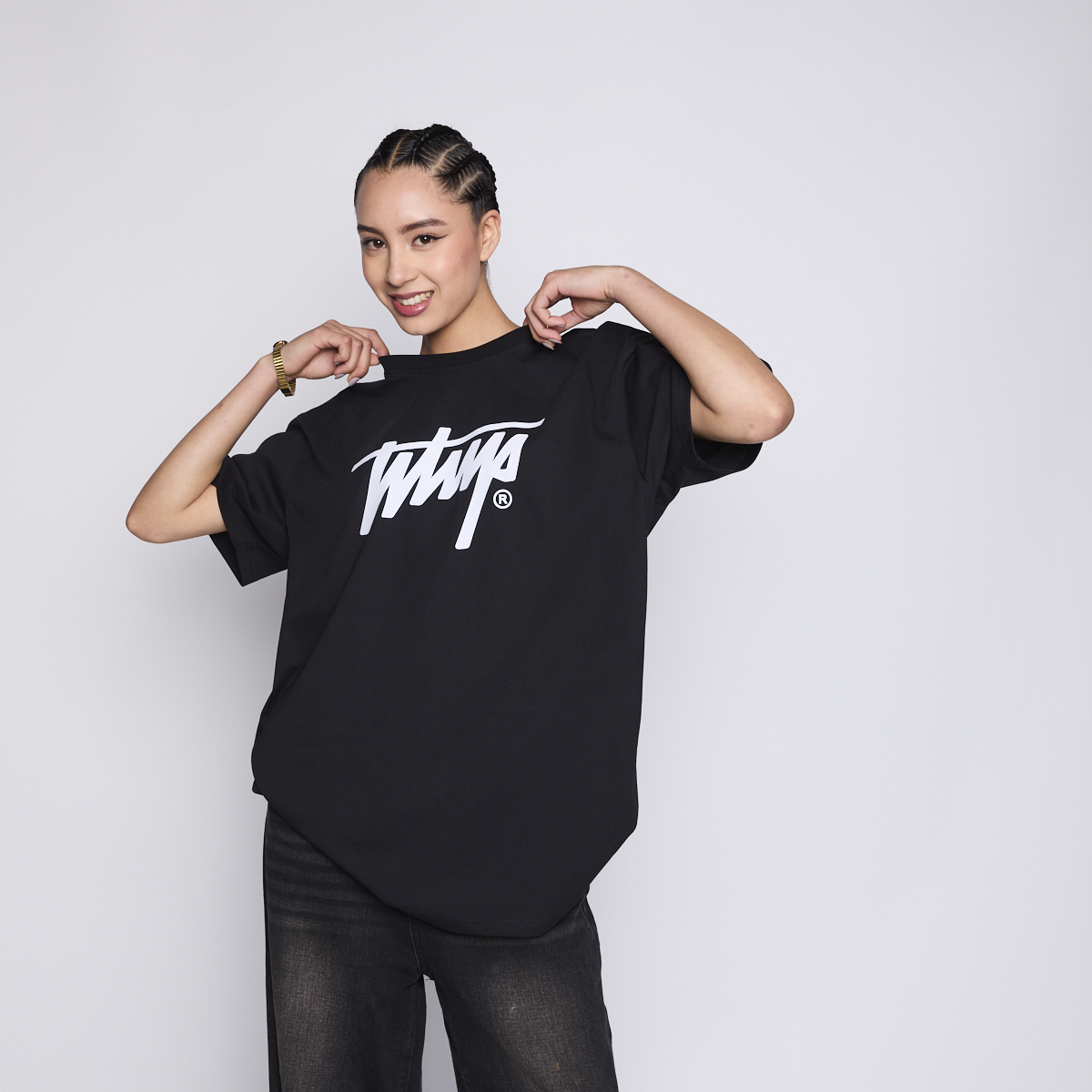 Polera Whatup Icon Logo Black White-2