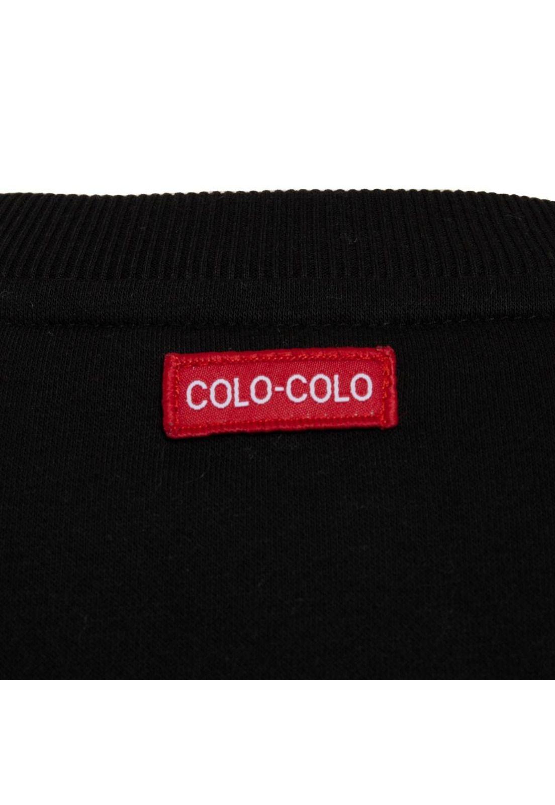 Poleron Colo Colo Urbano Fleece Carda Crew "Huinchas" Negro-3
