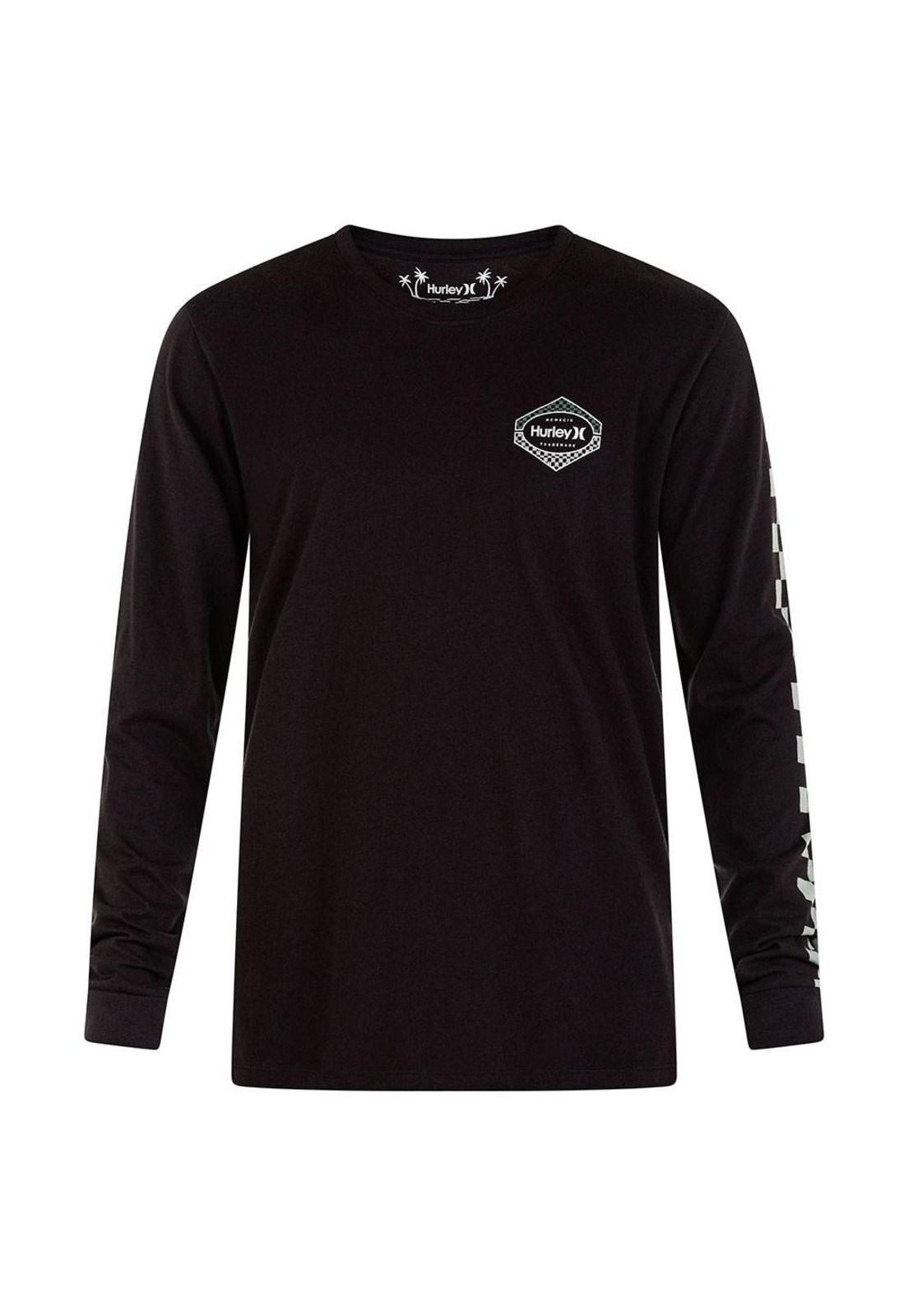 Polera Manga Larga Everyday Washed Checks Black Hurley-0