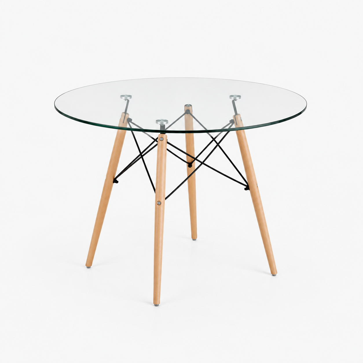 Mesa Eames Redonda Vidrio Templado-1