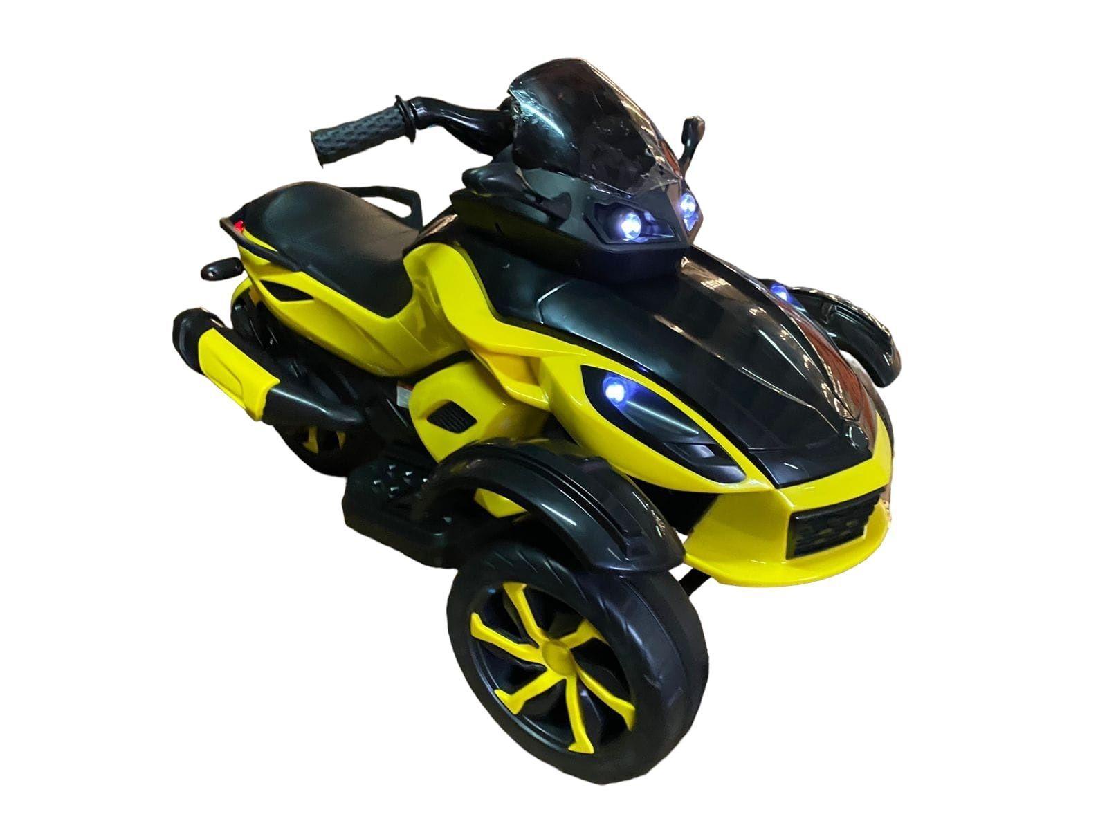Moto trimoto a bateria para niños color amarillo 12V-2