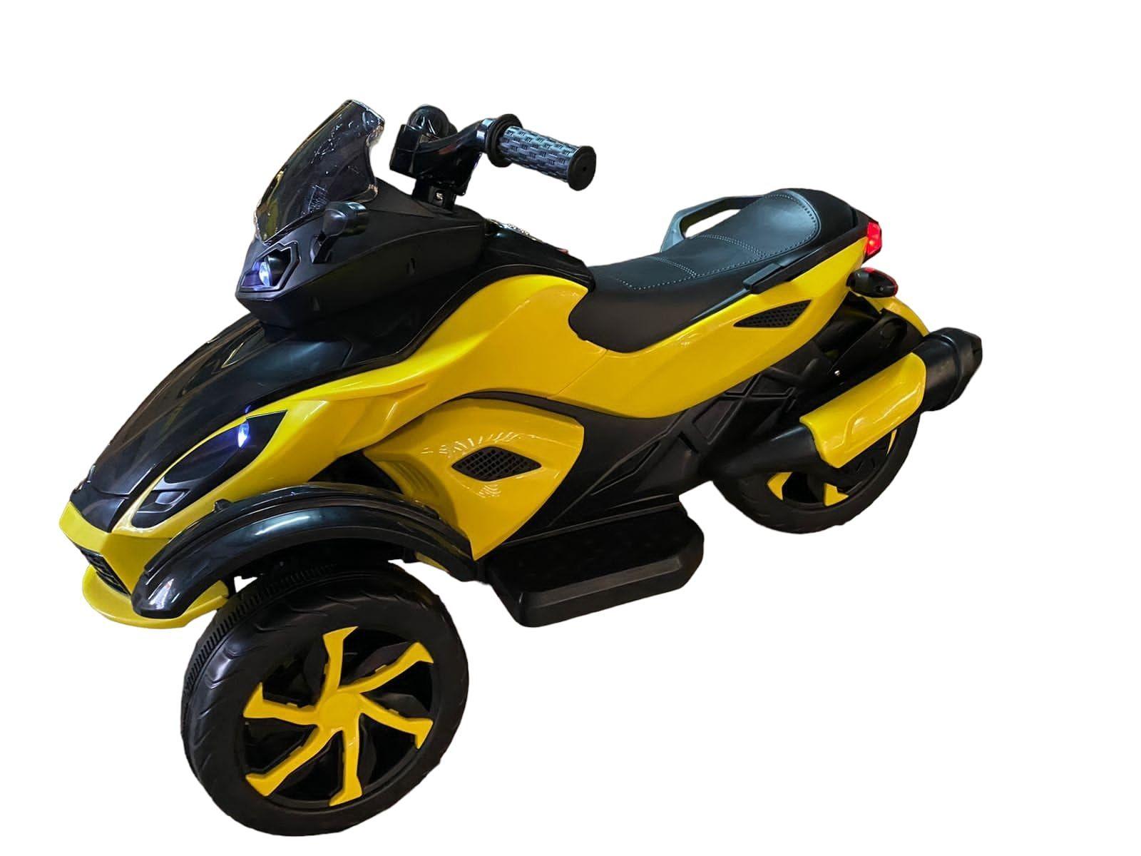 Moto trimoto a bateria para niños color amarillo 12V-1