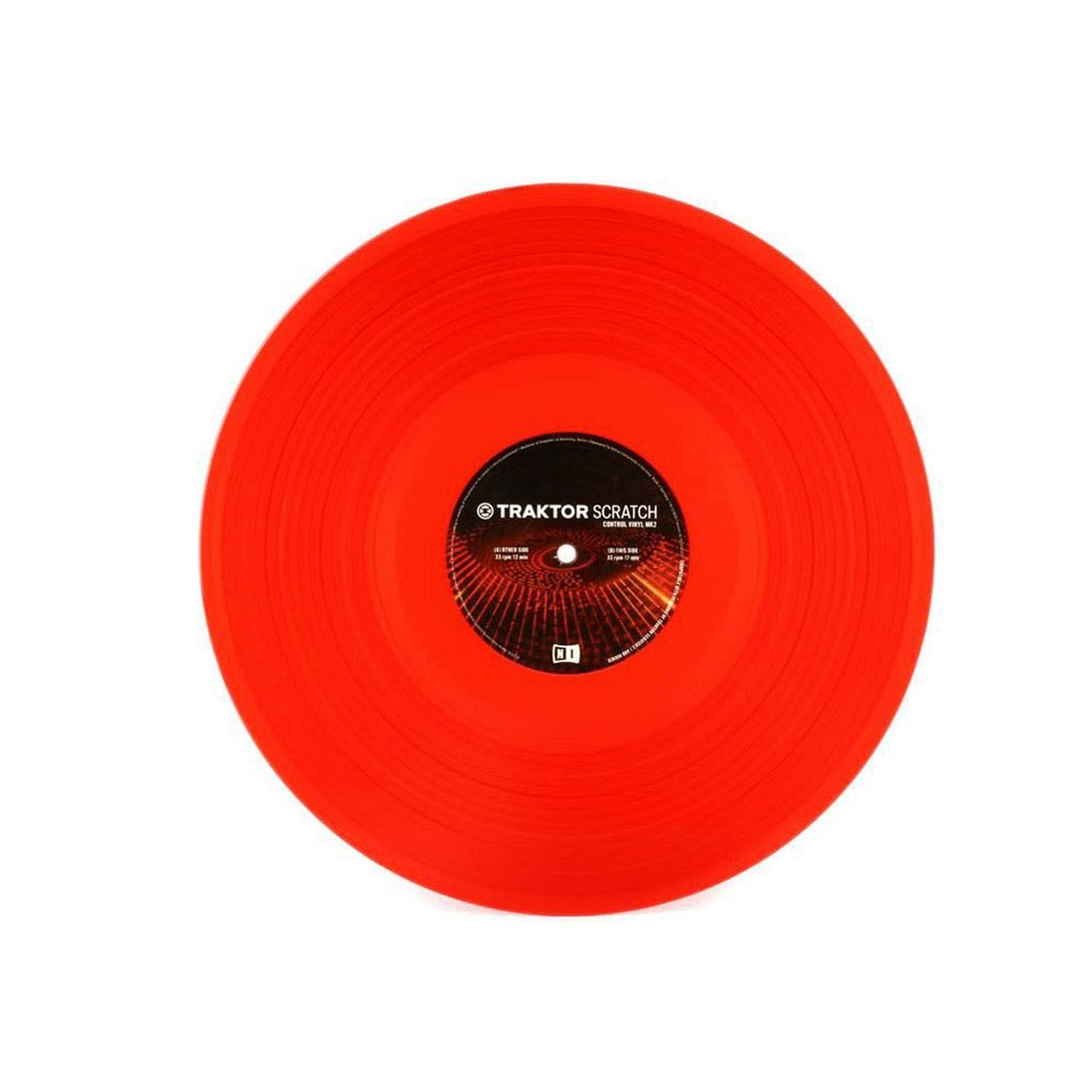 Vinilo Traktor Scratch Control Vinyl MK2 Color Rojo Native Instruments-1