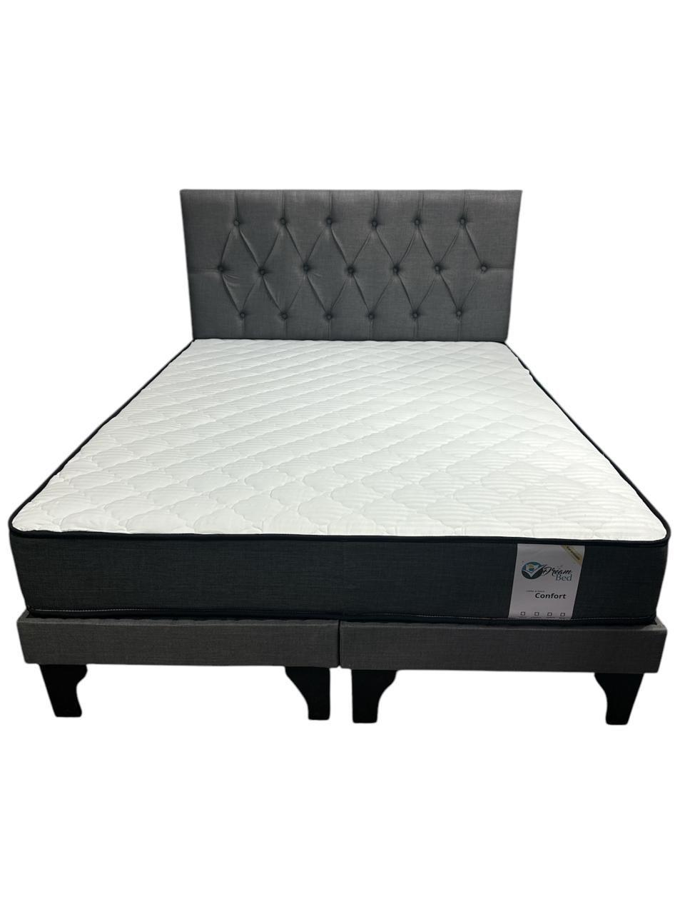 CAMA EUROPEA 2 PLAZAS CAPITONEADO GRIS-3