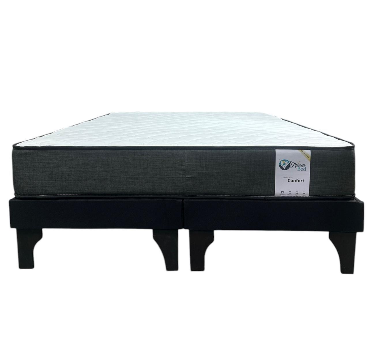 CAMA EUROPEA 2 PLAZAS CAPITONEADO NEGRO-2