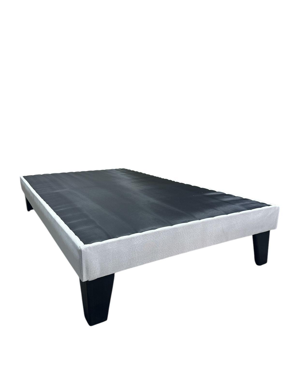 Base De Cama Europea Beige Lino 1.5 Plaza 105X190-2