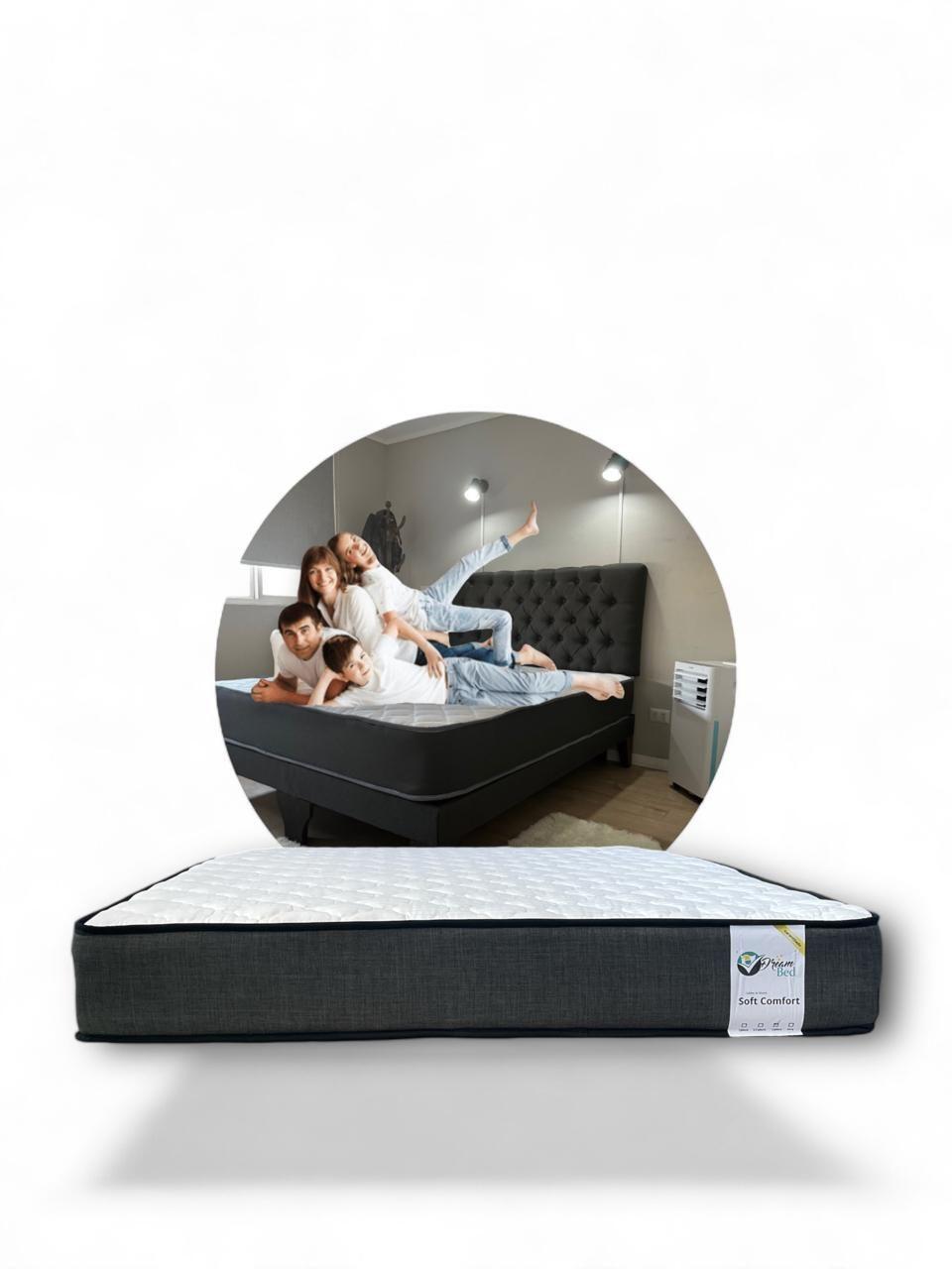 Base europea 2 plazas + colchon dreambed beige-2