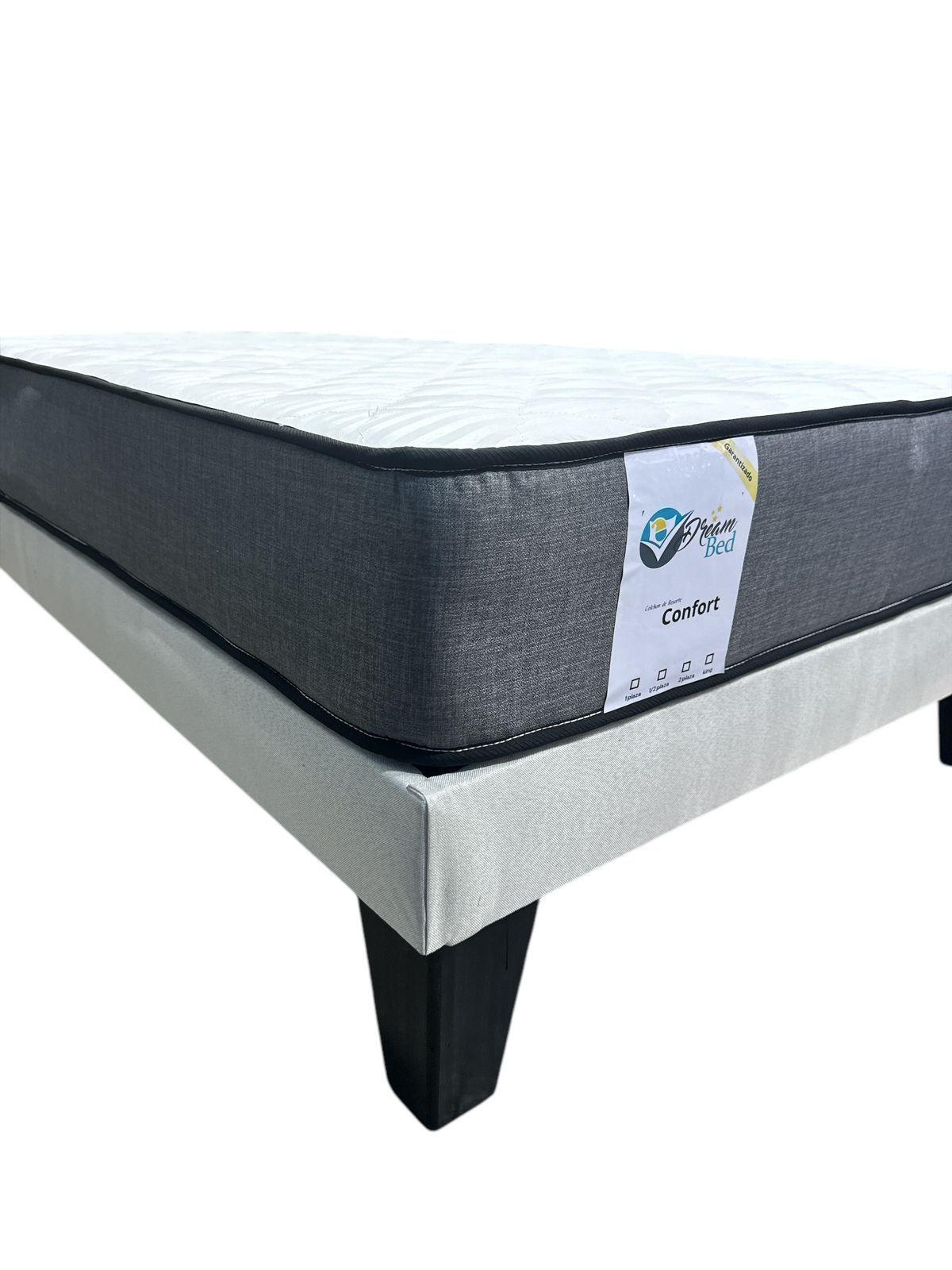 Base europea 2 plazas + colchon dreambed beige-4