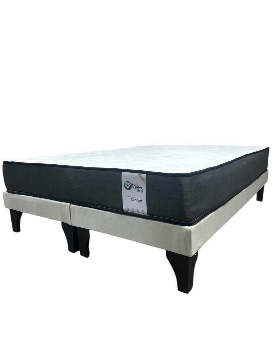 Base europea 2 plazas + colchon dreambed beige-5