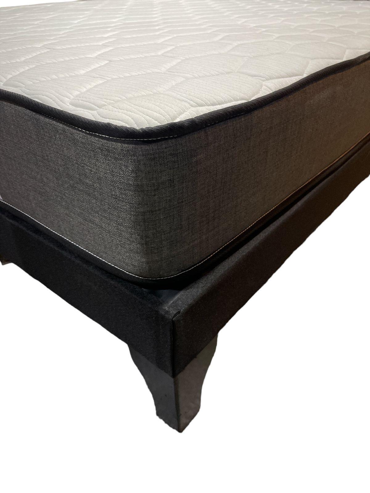CAMA EUROPEA 2 PLAZAS LINEAL EN V Negro-5