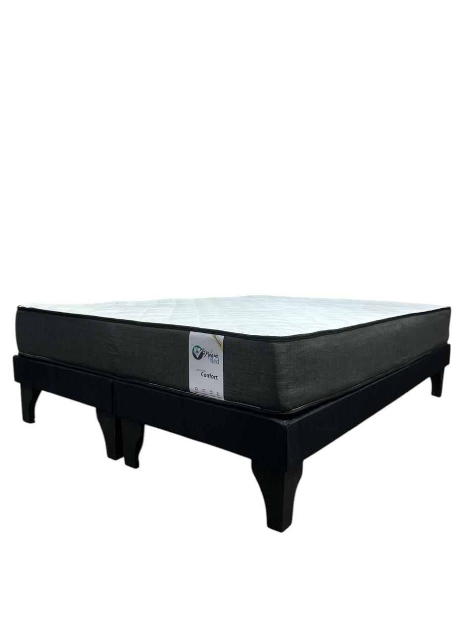 CAMA EUROPEA 2 PLAZAS LINEAL EN V Negro-4